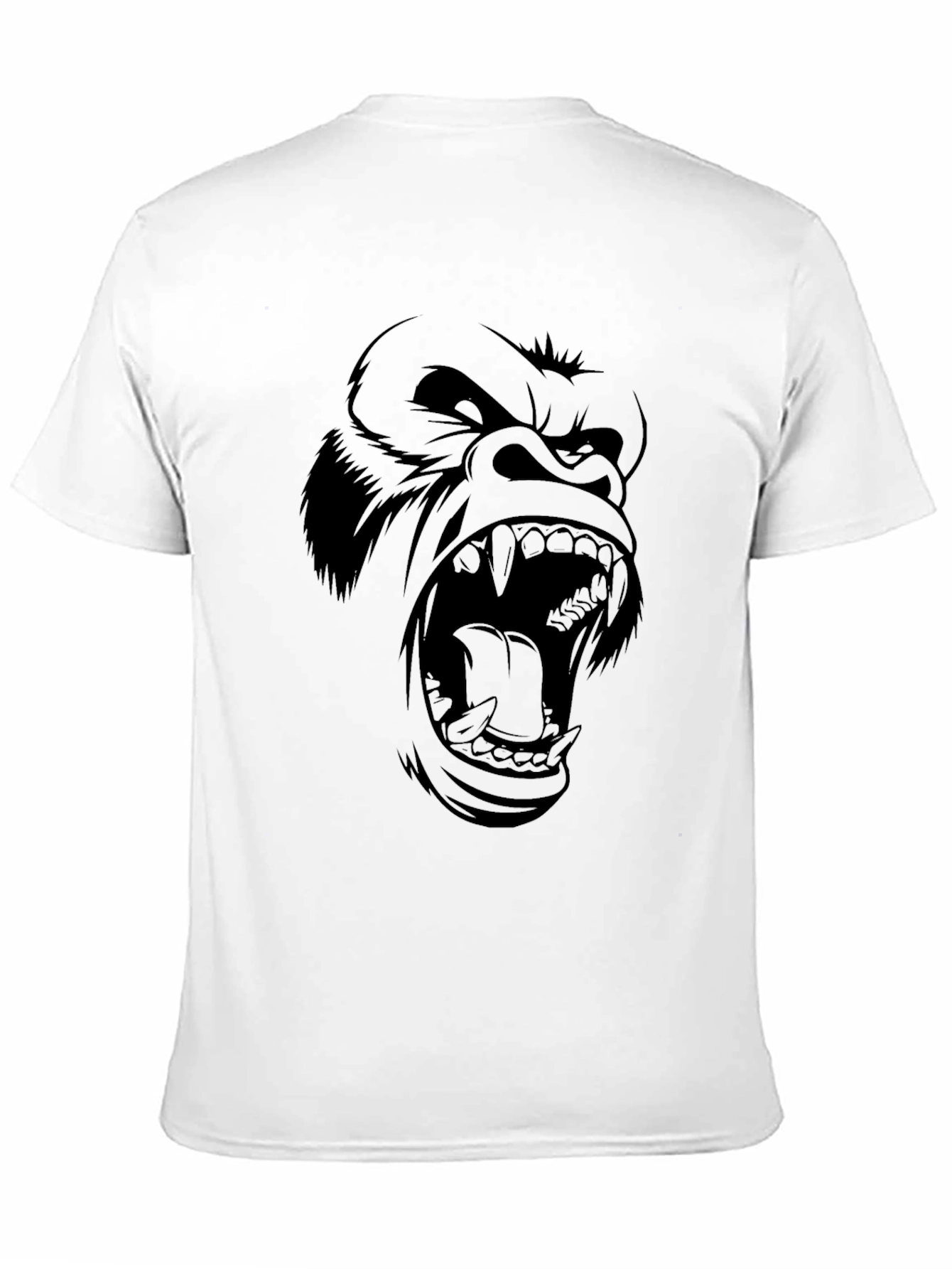 Black Men's Black Gorilla Graphic Print T-Shirt view 11