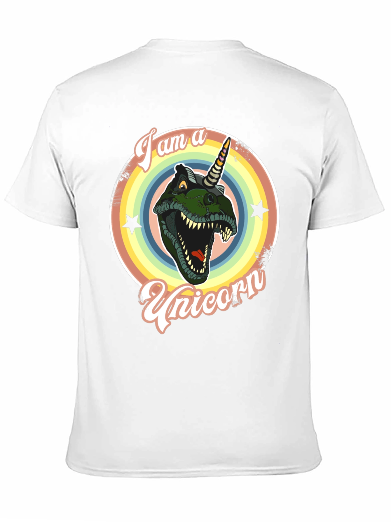 Black I am a Unicorn Dinosaur T-Shirt view 11