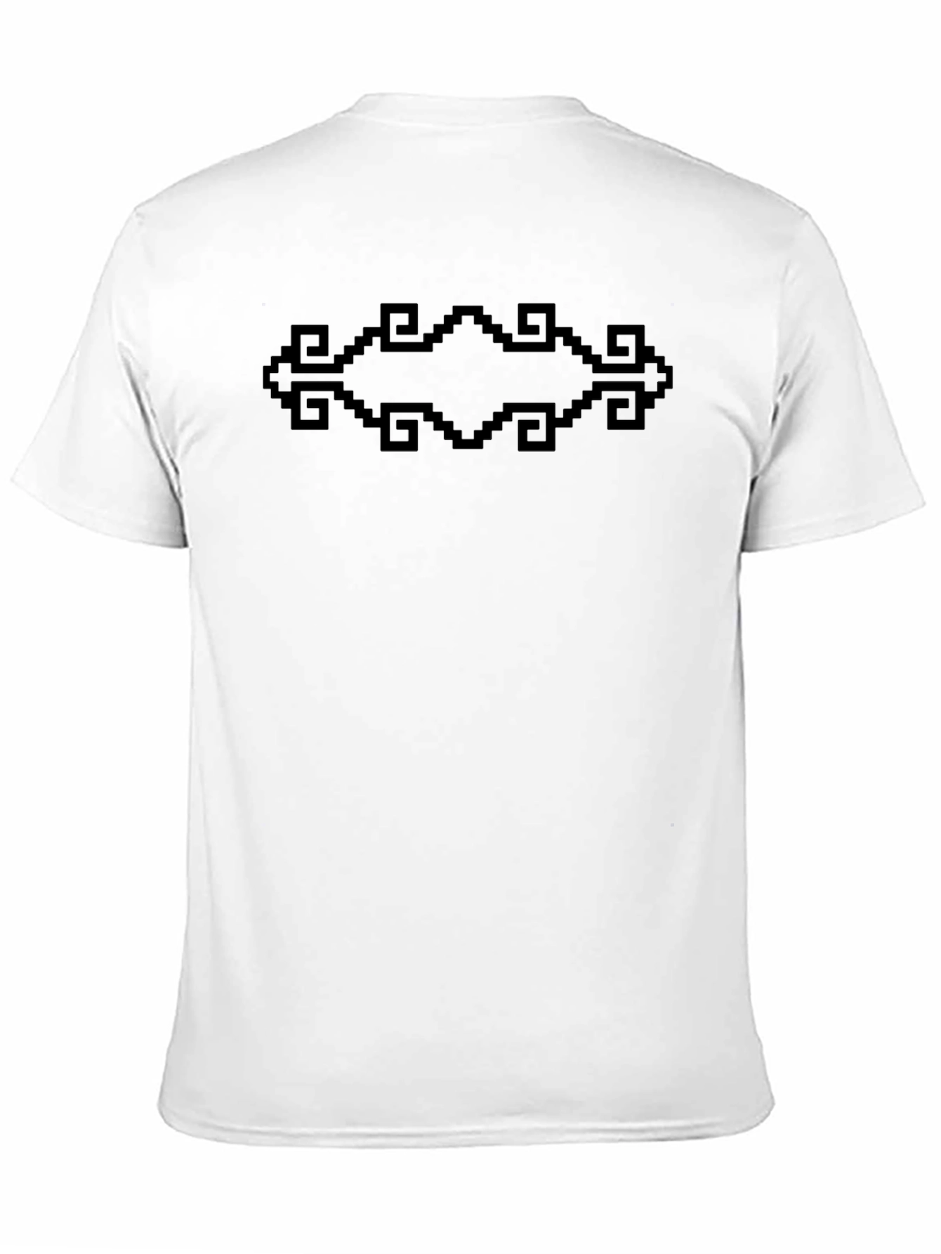 Black Geometric Pixel Art Graphic Tee view 11