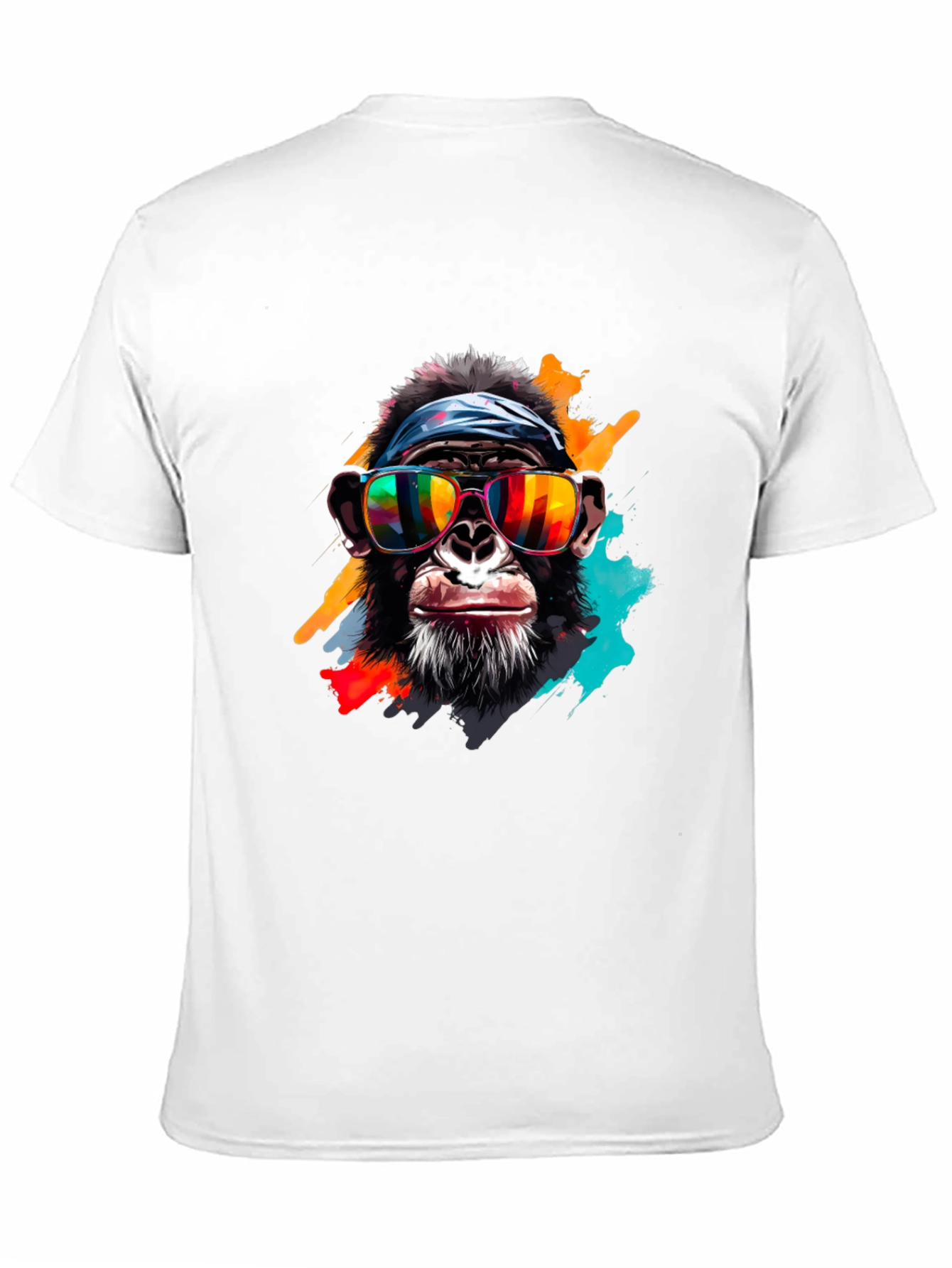 Black Cool Chimpanzee Graphic Black T-Shirt view 11
