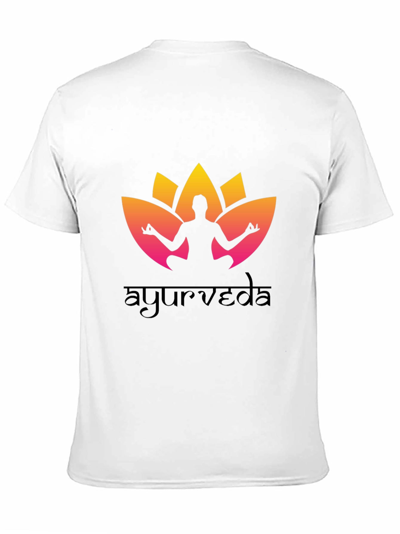 Black Ayurveda Yoga T-Shirt - Black Cotton view 11