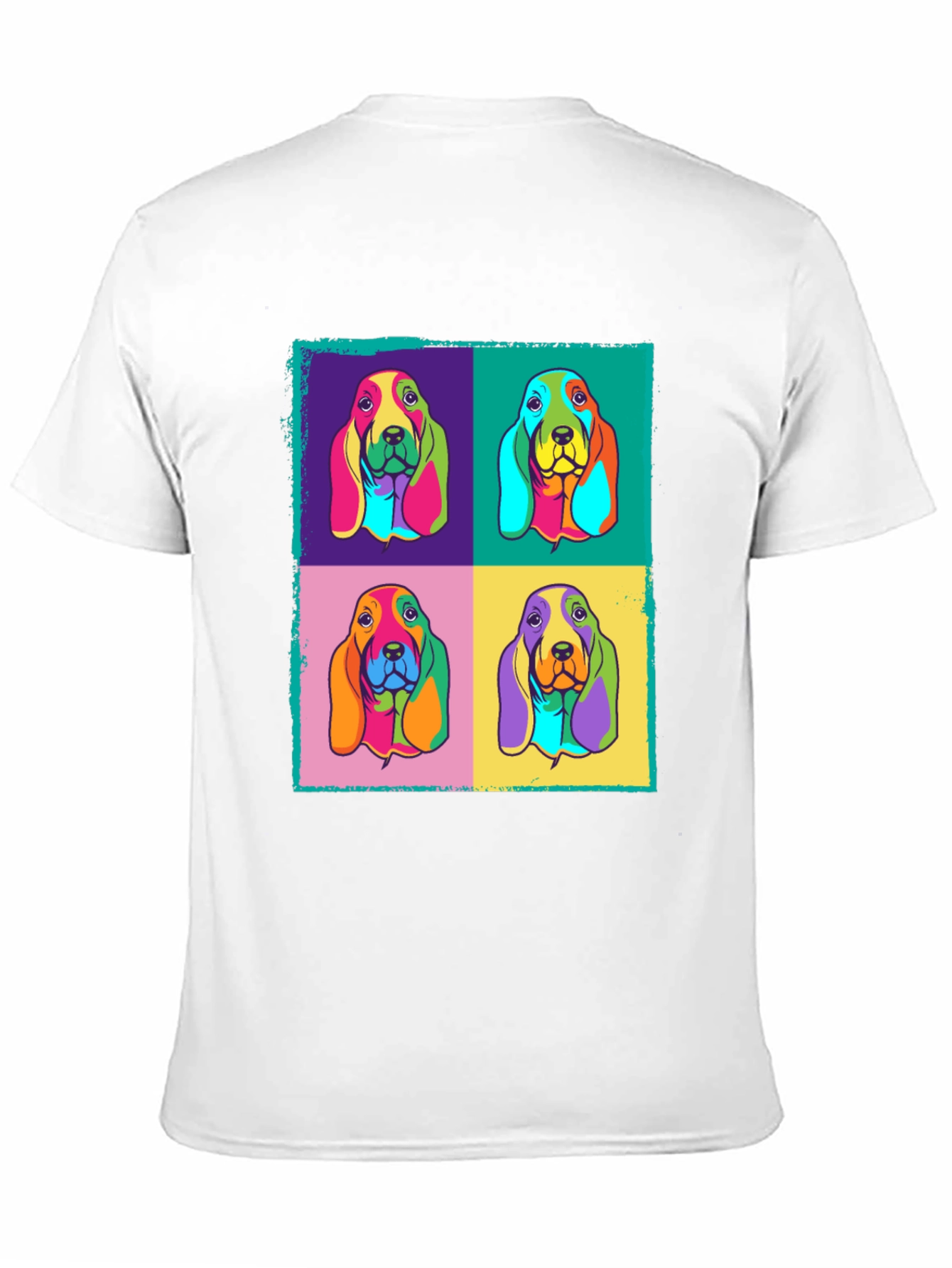 Black Pop Art Basset Hound Graphic Tee view 11