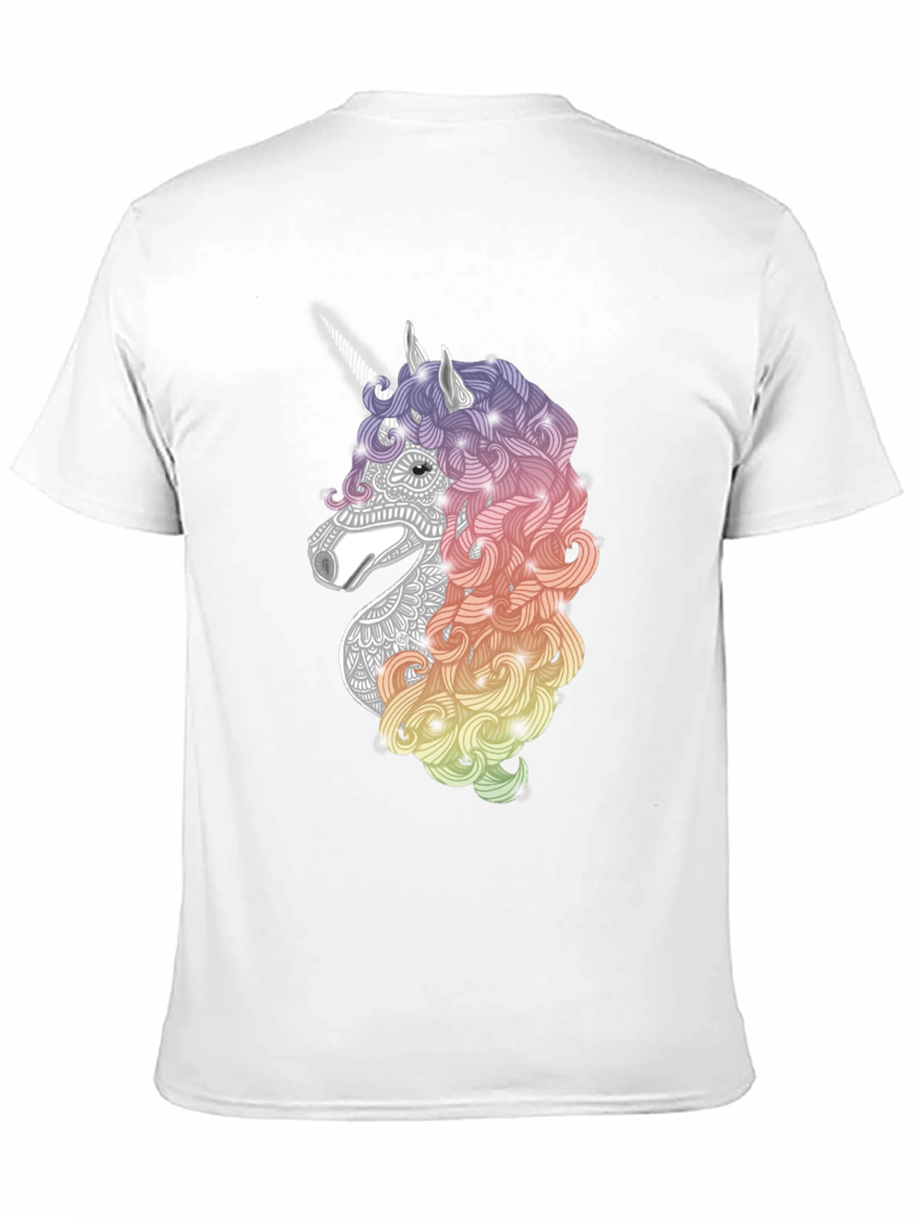 Black Unicorn Graphic Tee - Black Cotton Casual T-Shirt view 11