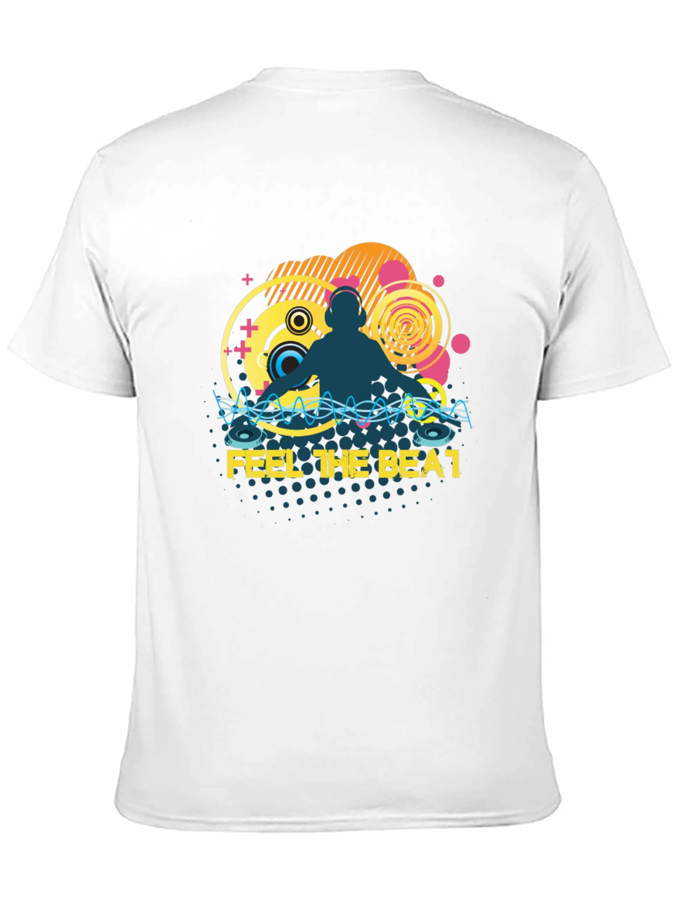 Black DJ Music Graphic T-Shirt - Feel The Beat view 11