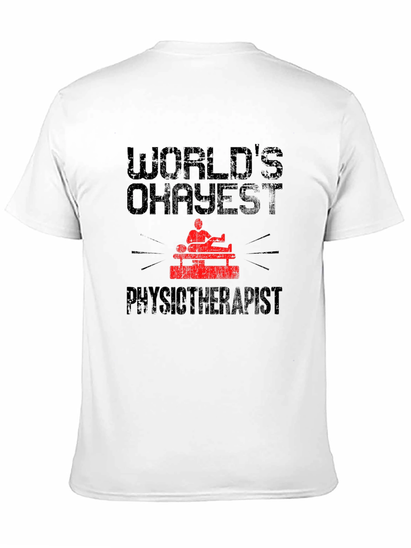 Black World's Okayest Physiotherapist Graphic Tee view 11