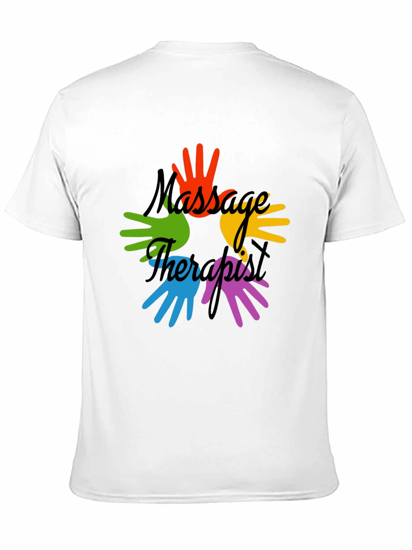 Black Massage Therapist Colorful Hands Graphic T-Shirt view 11