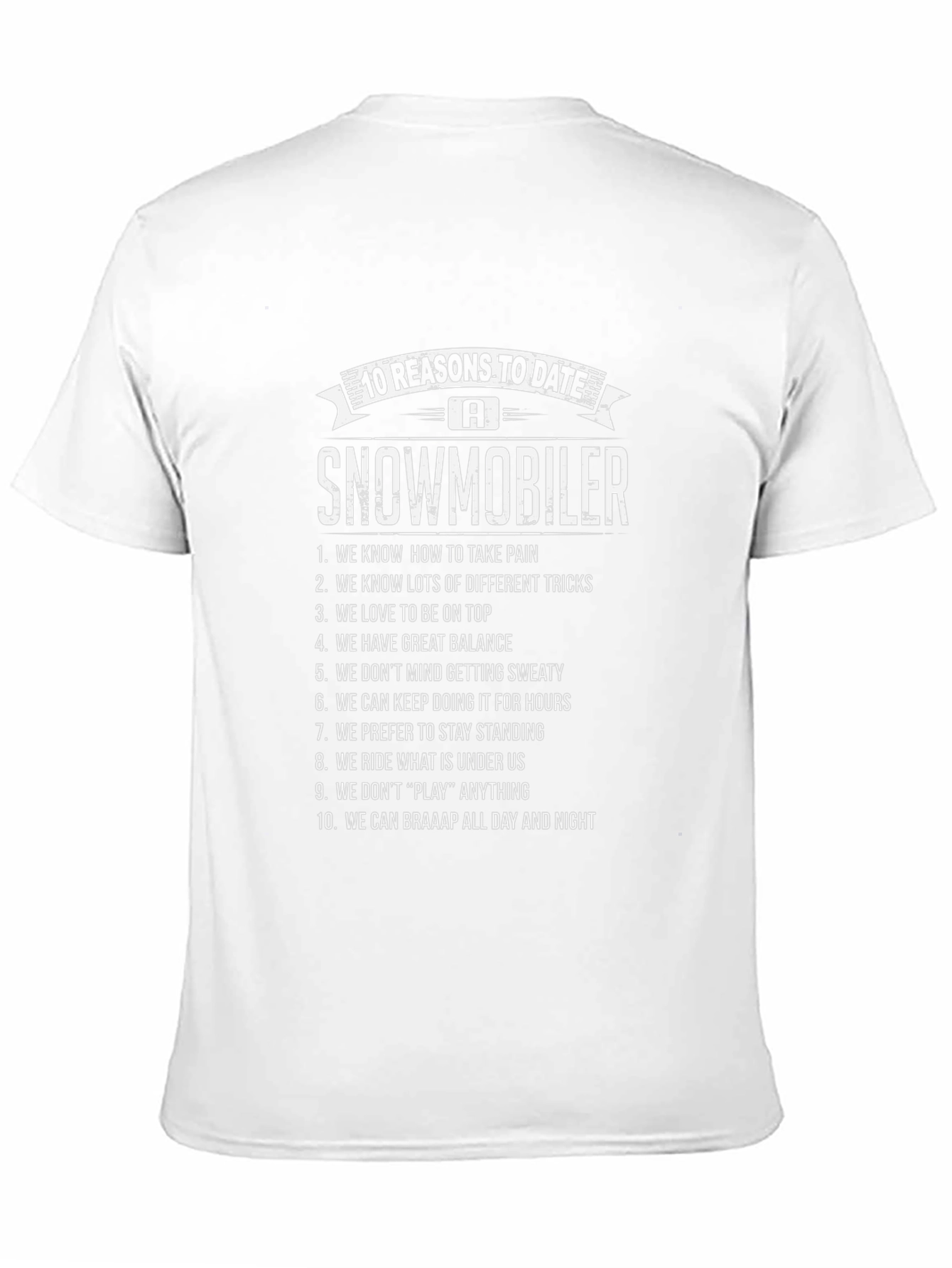 Black 10 Reasons to Date a Snowmobiler T-Shirt view 11