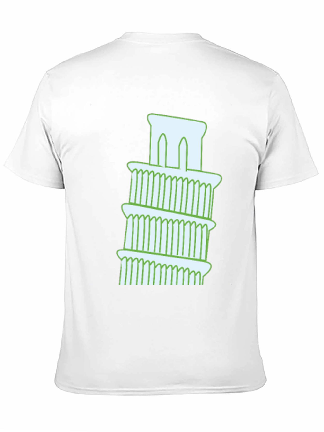 Black Leaning Tower Graphic Tee - Black Cotton T-Shirt view 11