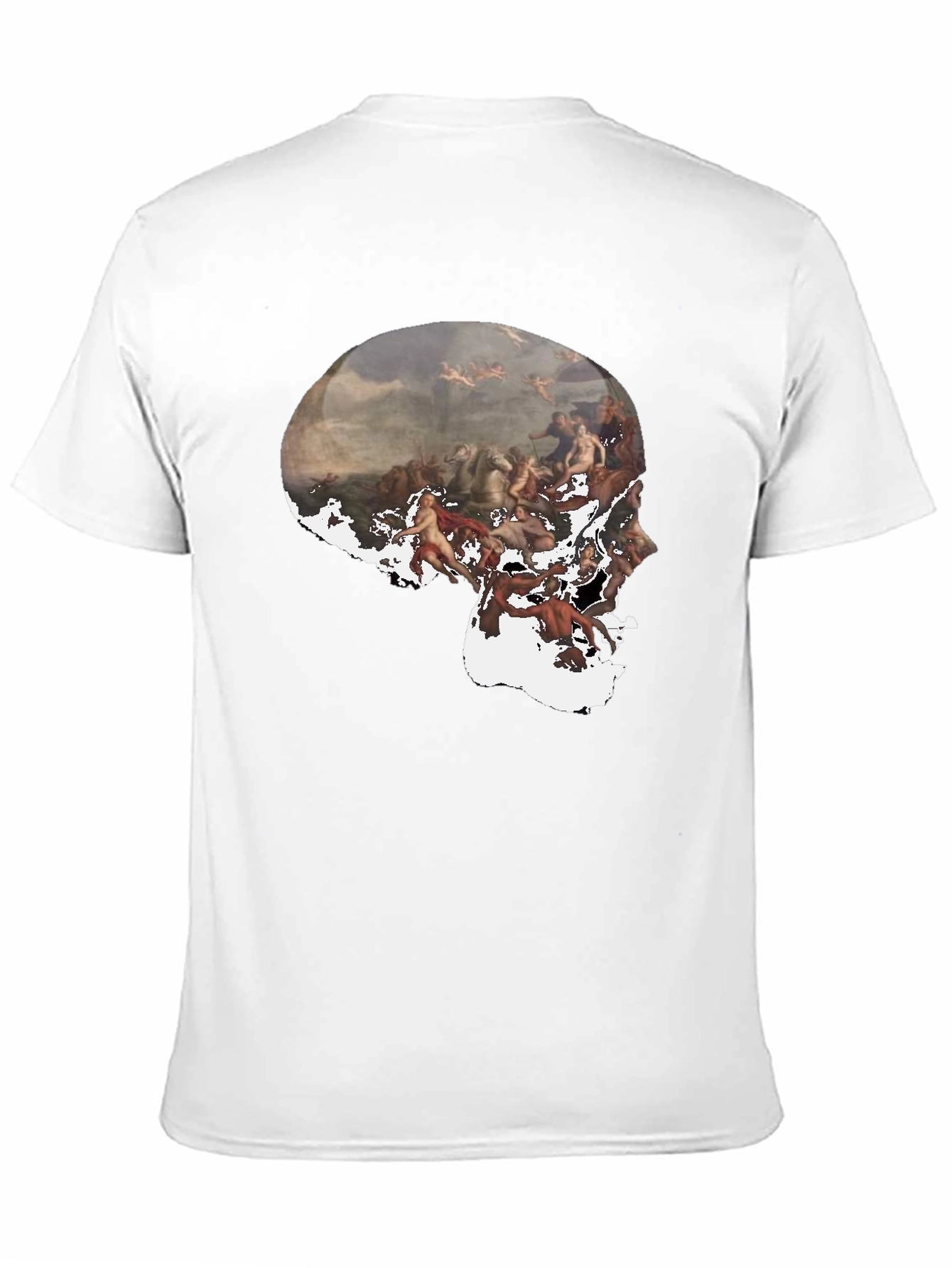 Black Skull Art Graphic Black T-Shirt view 11