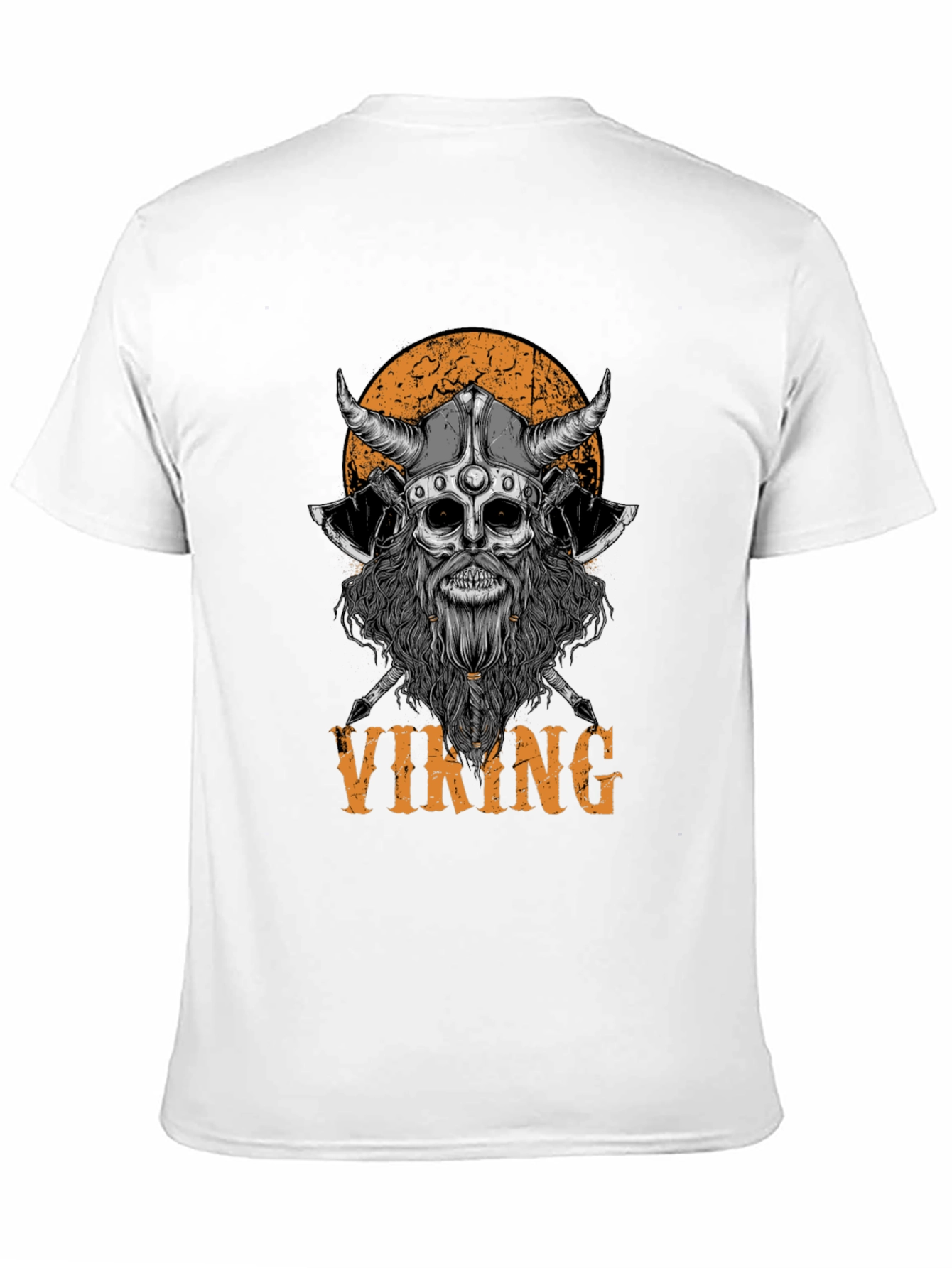 Black Viking Skull Graphic Black T-Shirt view 11