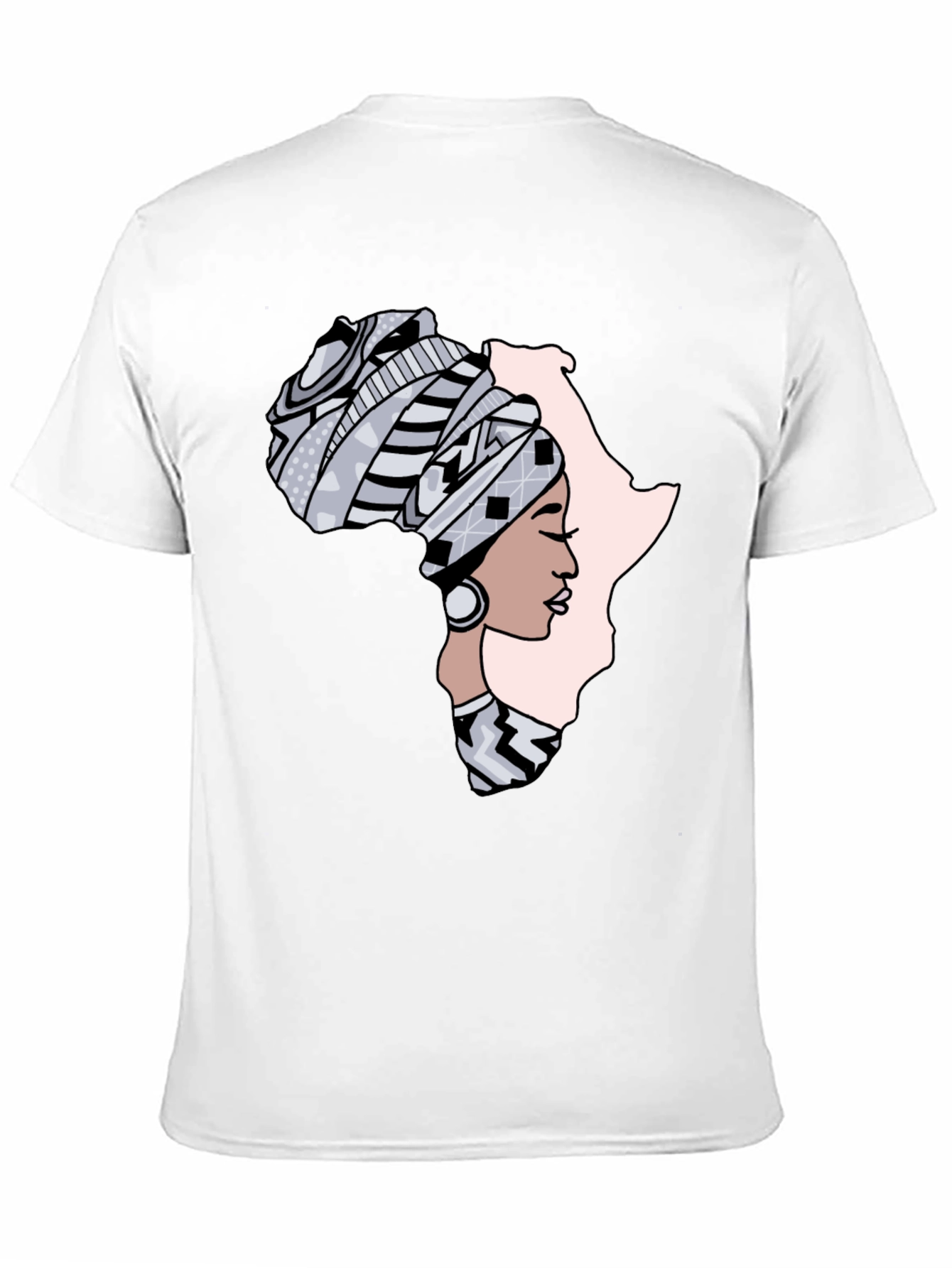 Black Africa Woman Graphic Tee - Black Cotton T-Shirt view 11