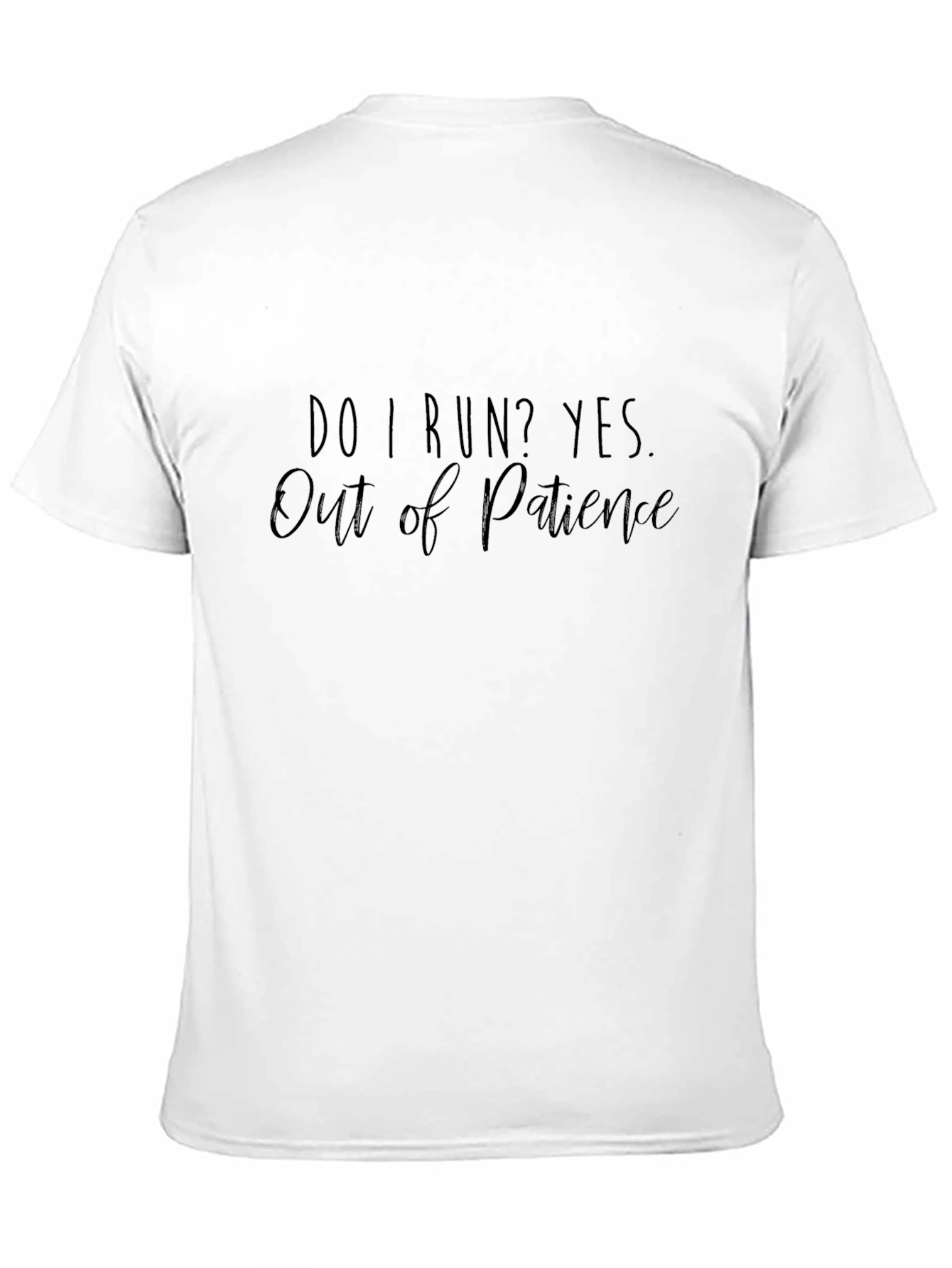 Black Funny Run Out of Patience Black Graphic Tee view 11