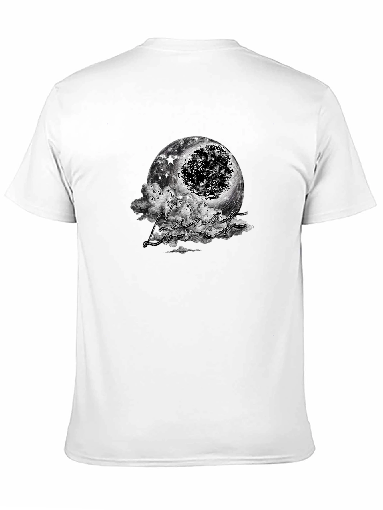 Black Luna Lover Graphic Tee - Moon & Clouds Print view 11