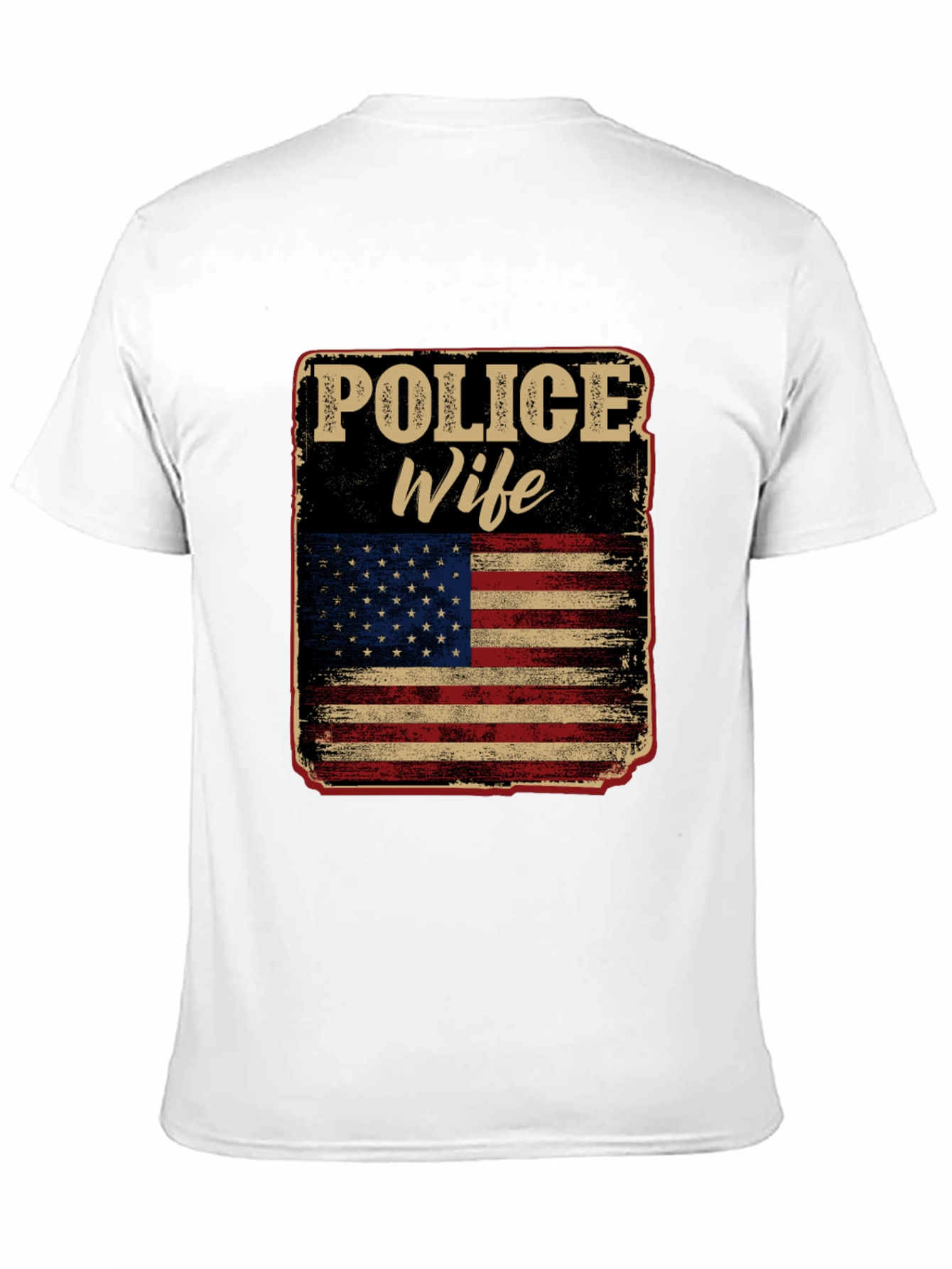 Black Police Wife American Flag Graphic Tee view 11