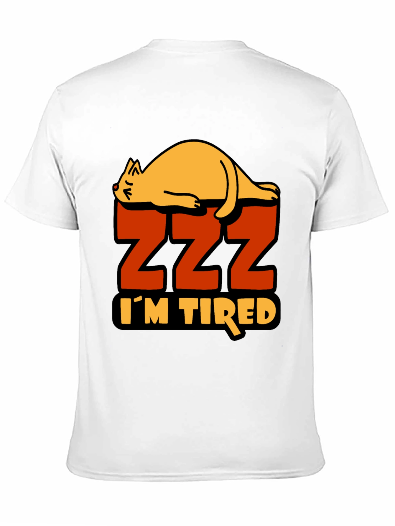 Black I'm Tired Cat Zzz T-Shirt - Sleepy Lazy Funny Tee view 11