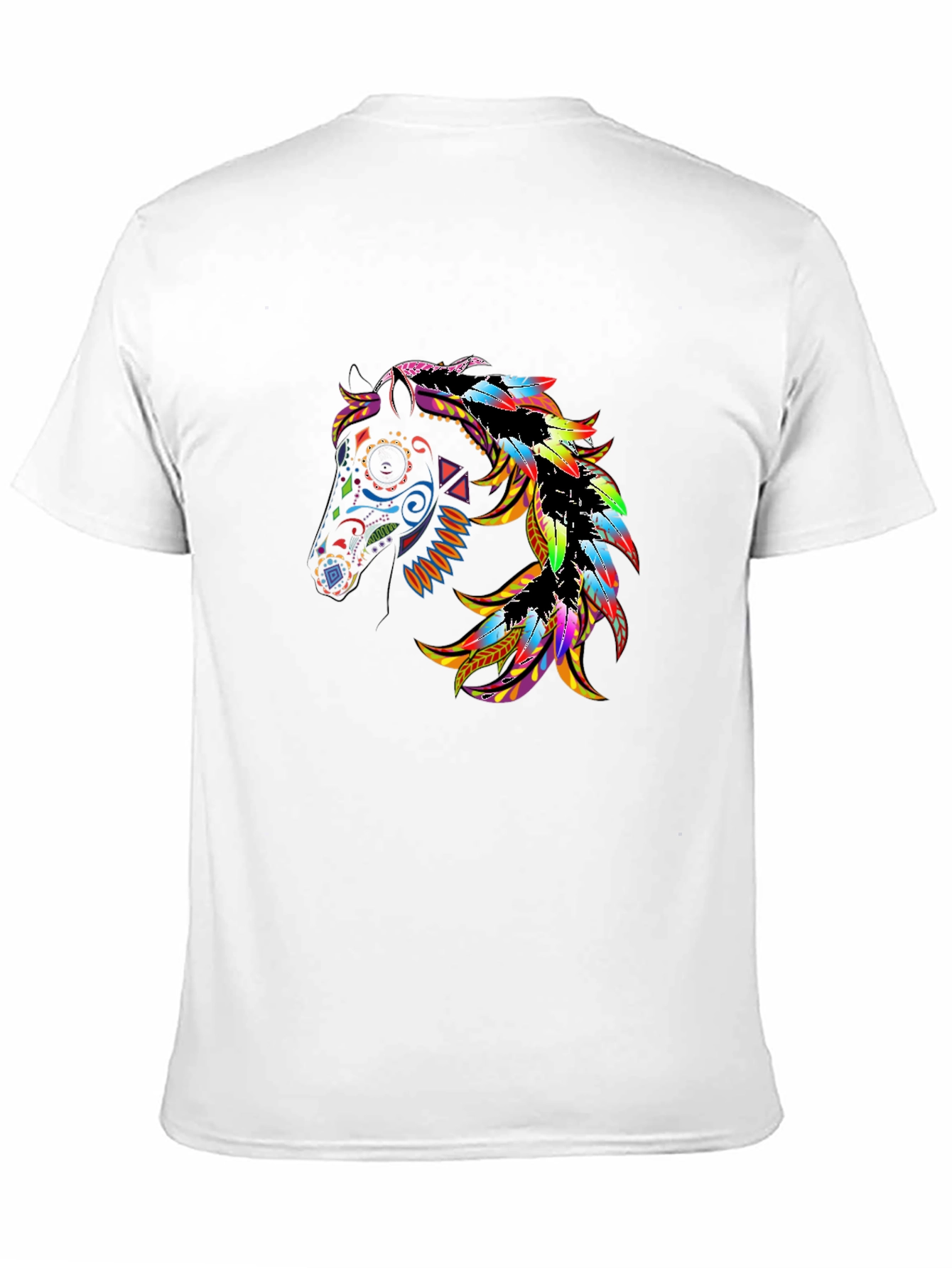 Black Black Tee with Colorful Horse Graphic view 11