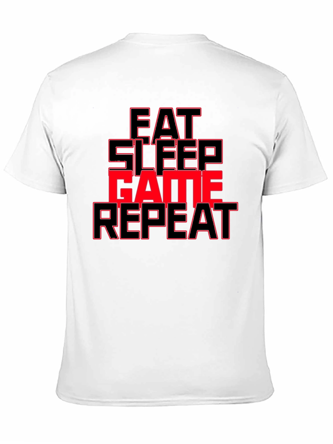 Black Eat Sleep Game Repeat Graphic Tee view 11