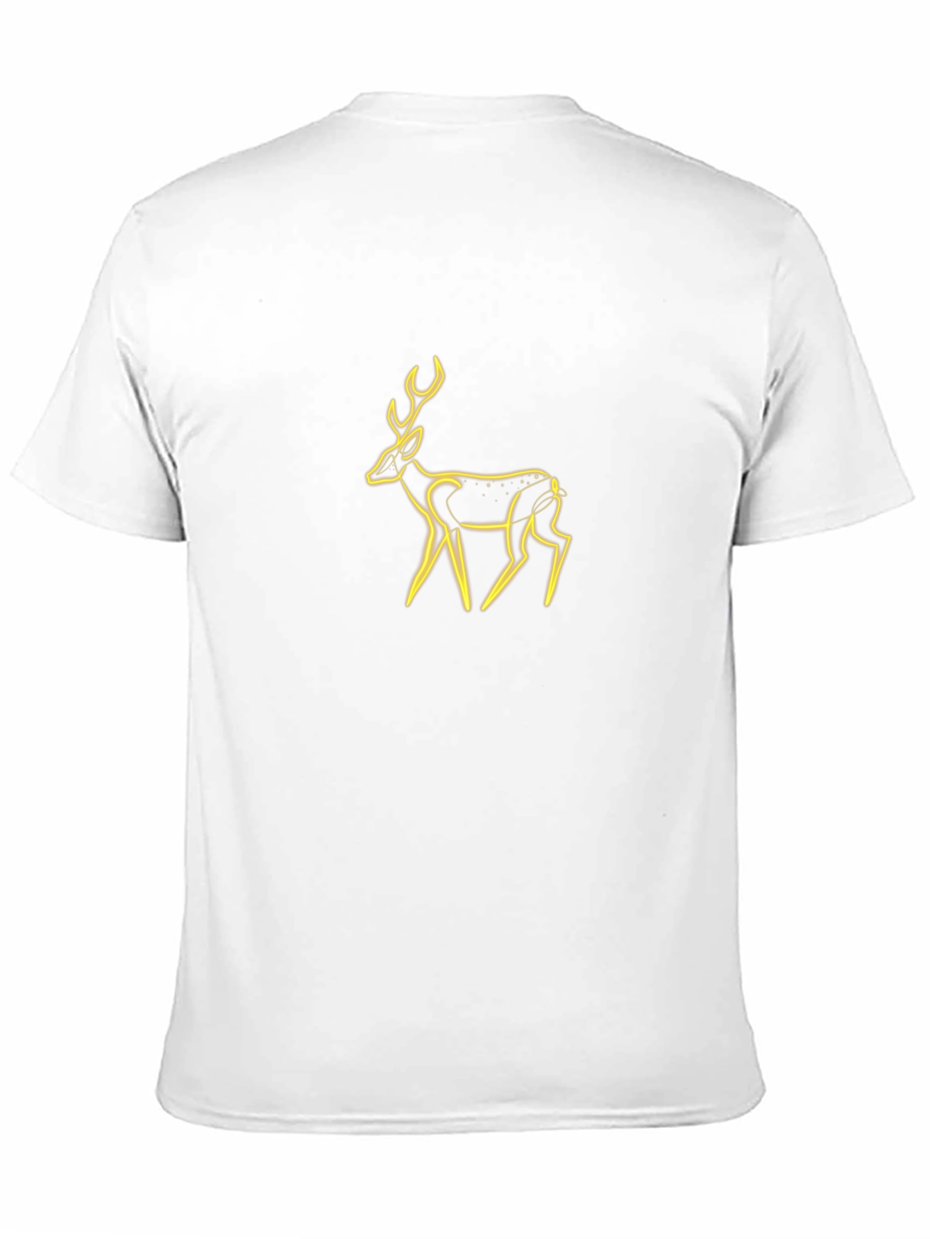 Black Neon Deer Graphic Black T-Shirt view 11