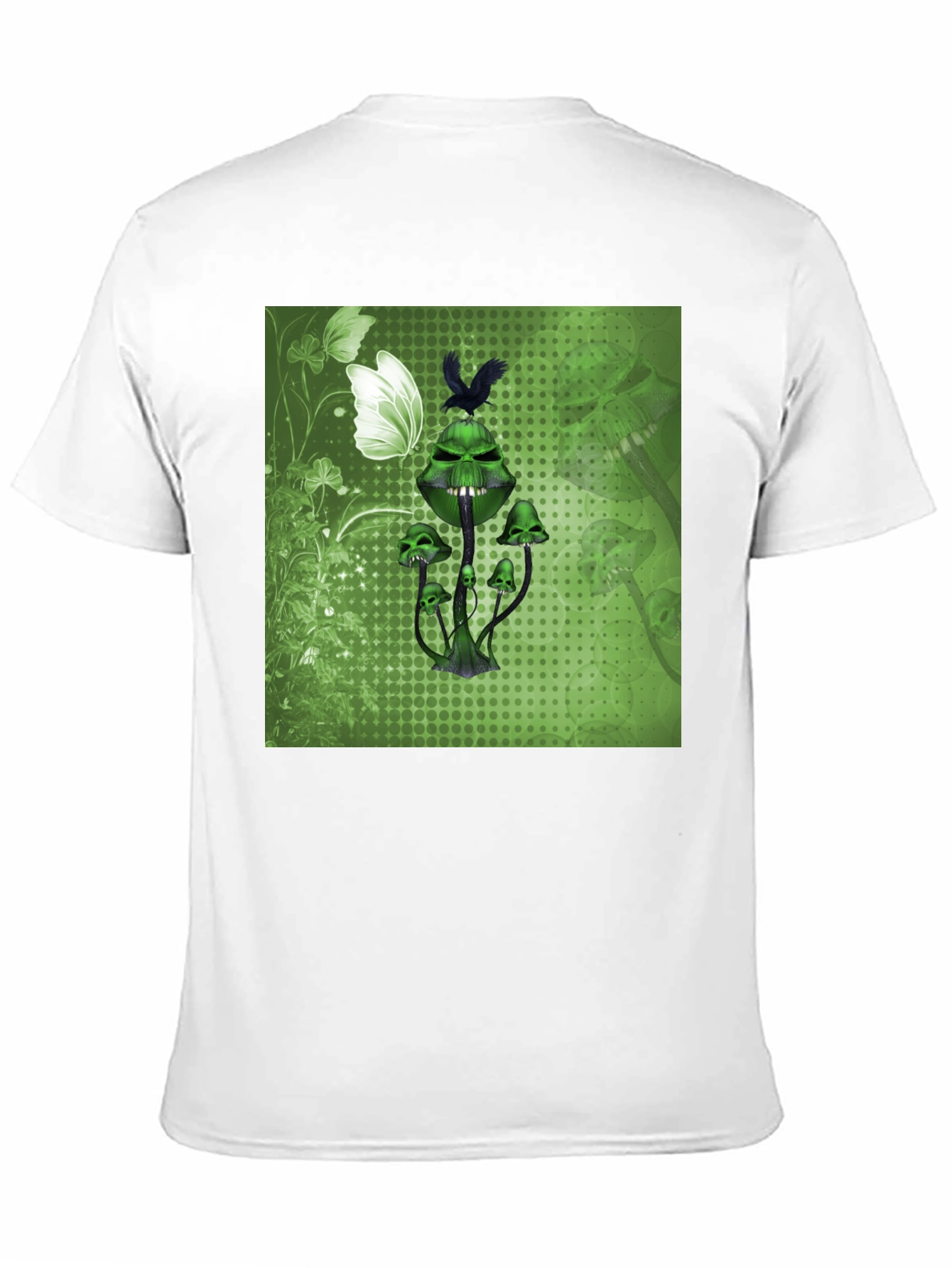 Black Grim Green Mushroom Graphic Tee - Edgy & Unique view 11