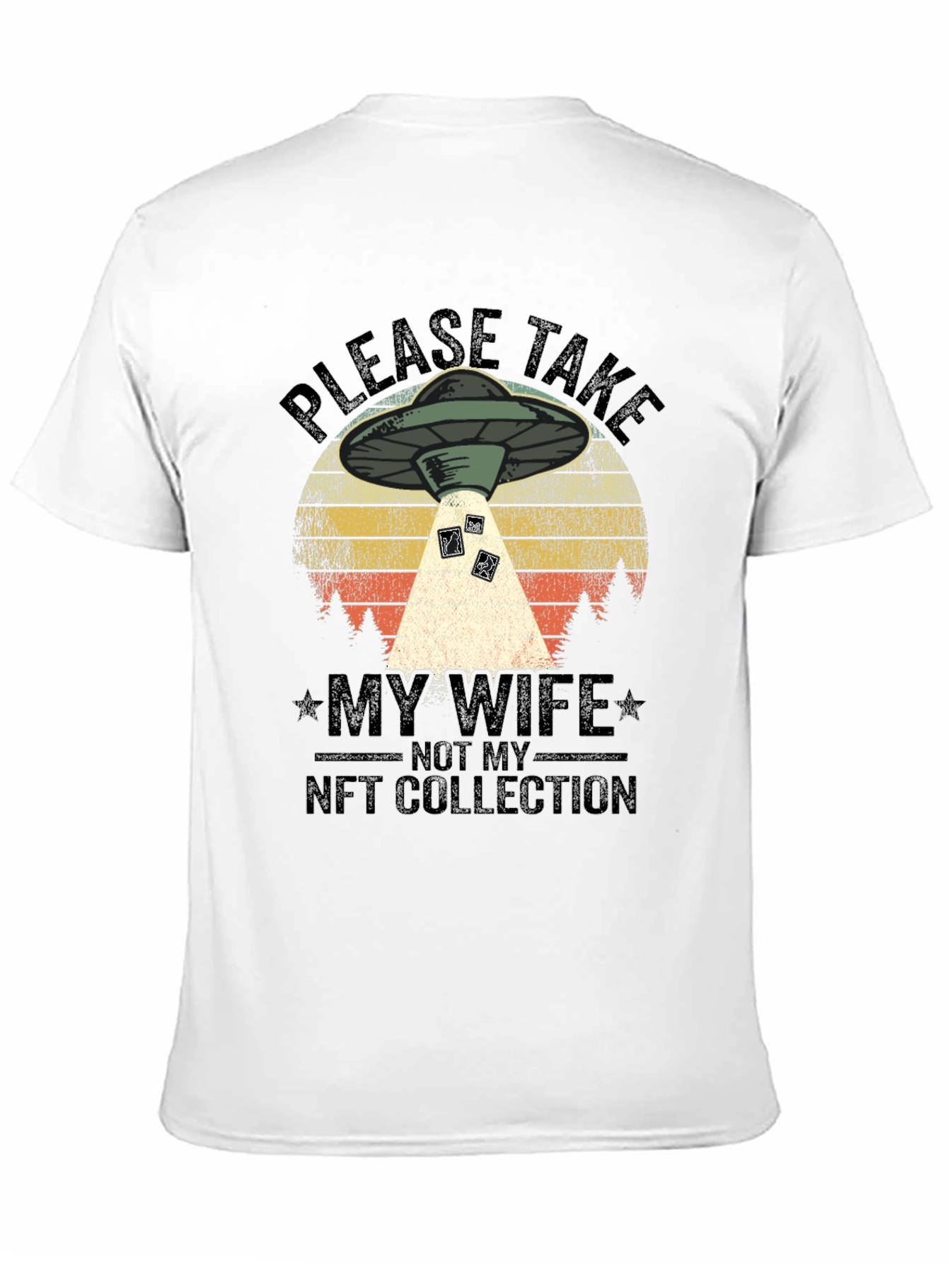 Black Funny Alien Abduction NFT Collection T-Shirt view 11