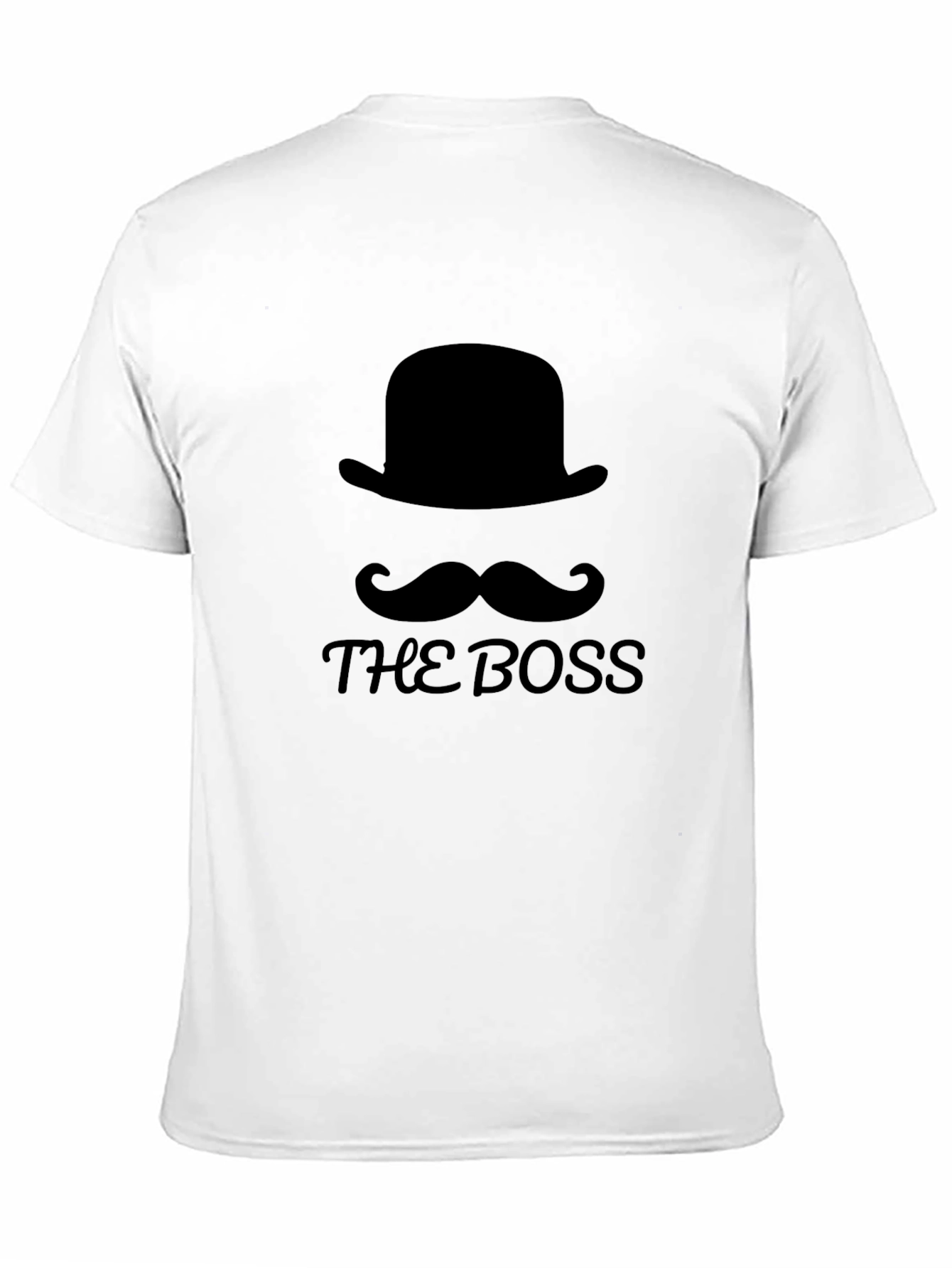 Black The Boss Graphic Tee - Hat & Mustache Design view 11
