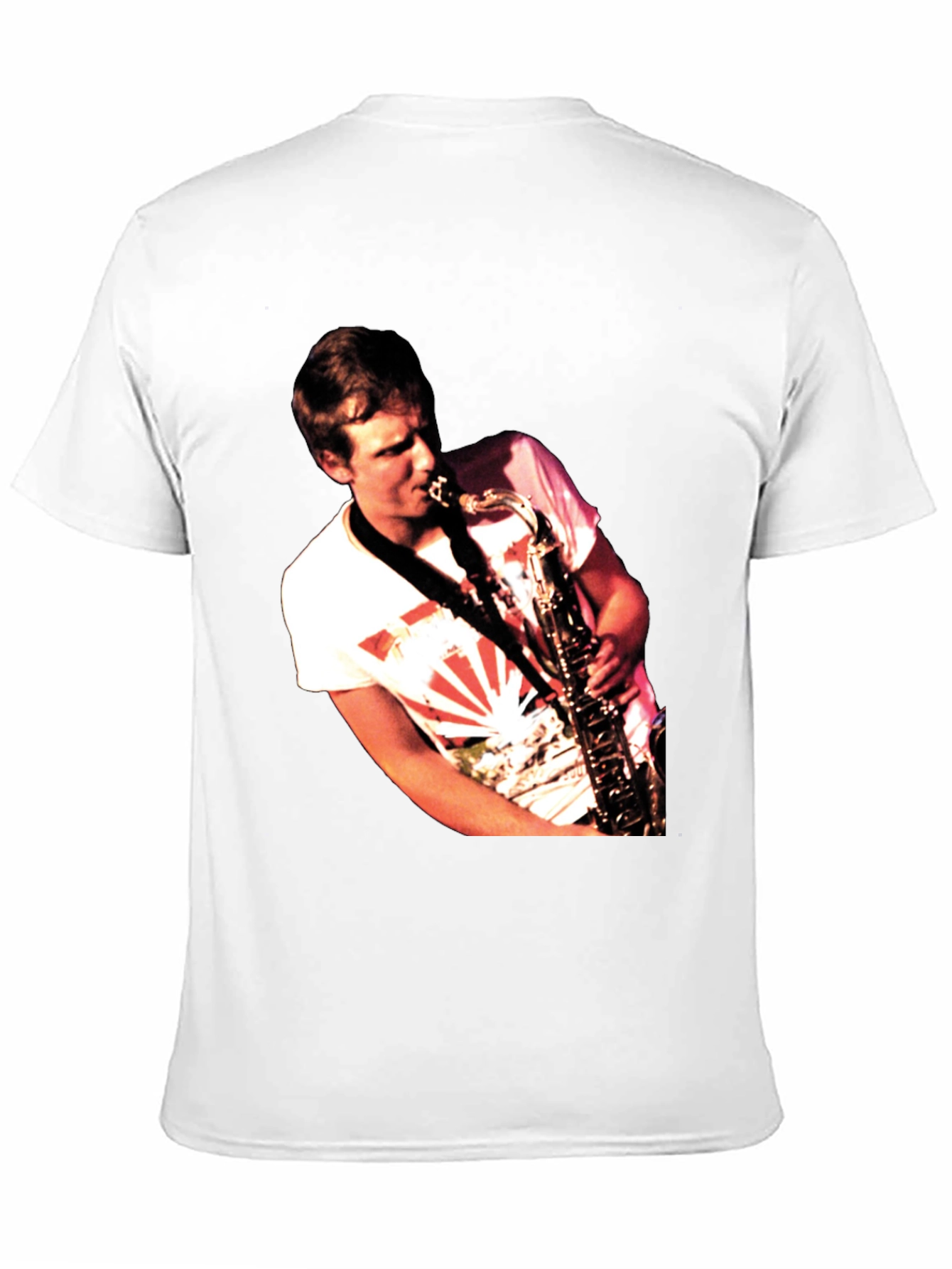 Black Saxophone Player Graphic T-Shirt - Black Cotton Tee view 11