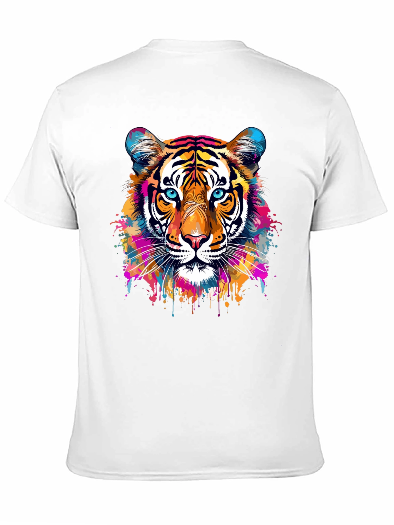 Black Vibrant Tiger Graphic Black T-Shirt view 11