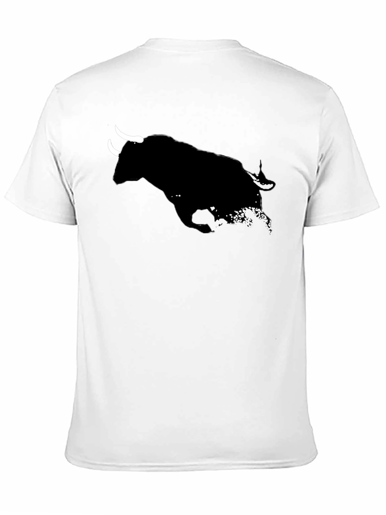 Black Charging Bull Graphic Tee - Black Cotton T-Shirt view 11