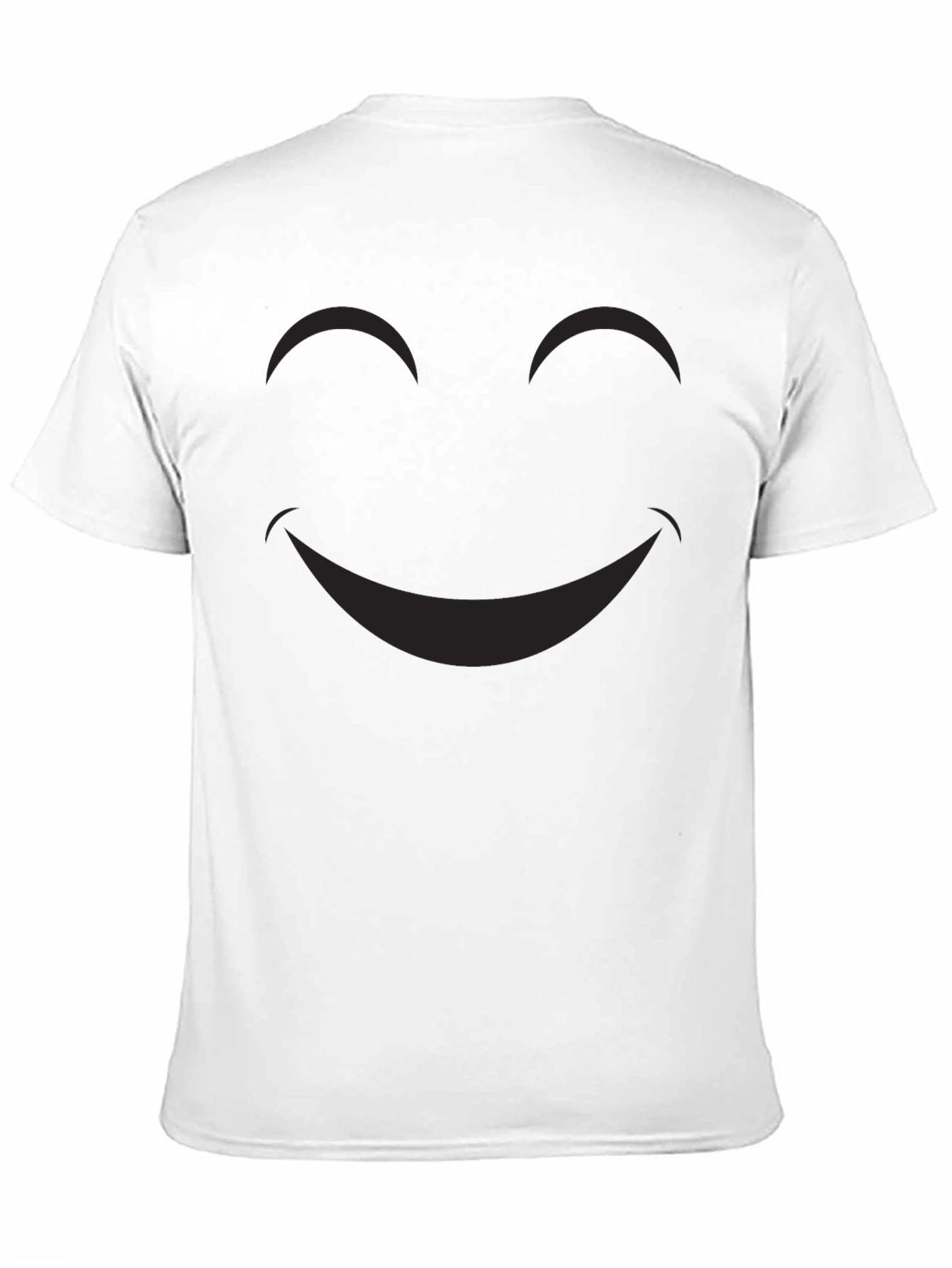 Black Smiley Face Graphic Tee - Classic Black Cotton T-Shirt view 11