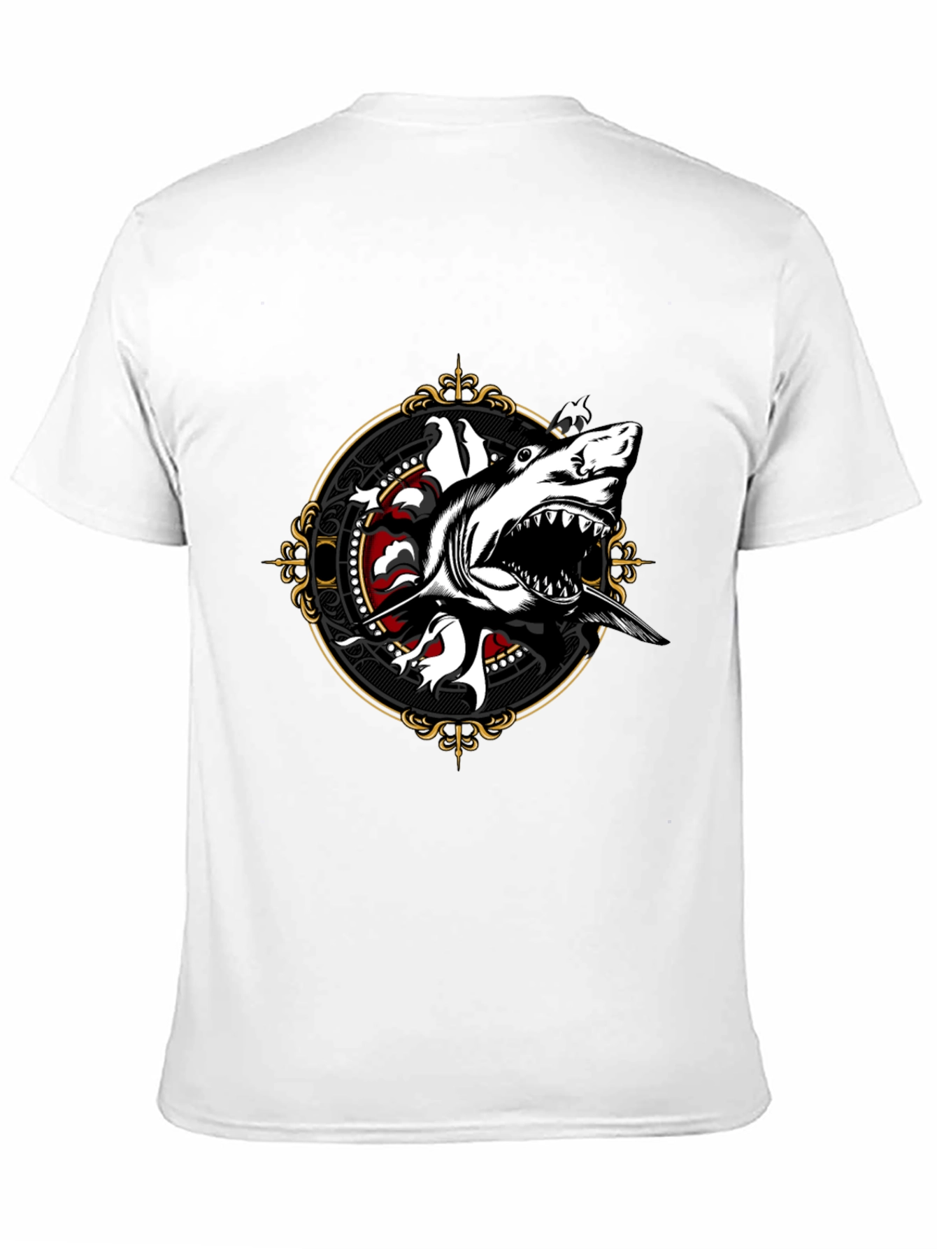 Black Shark Graphic Tee - Black Cotton T-Shirt view 11