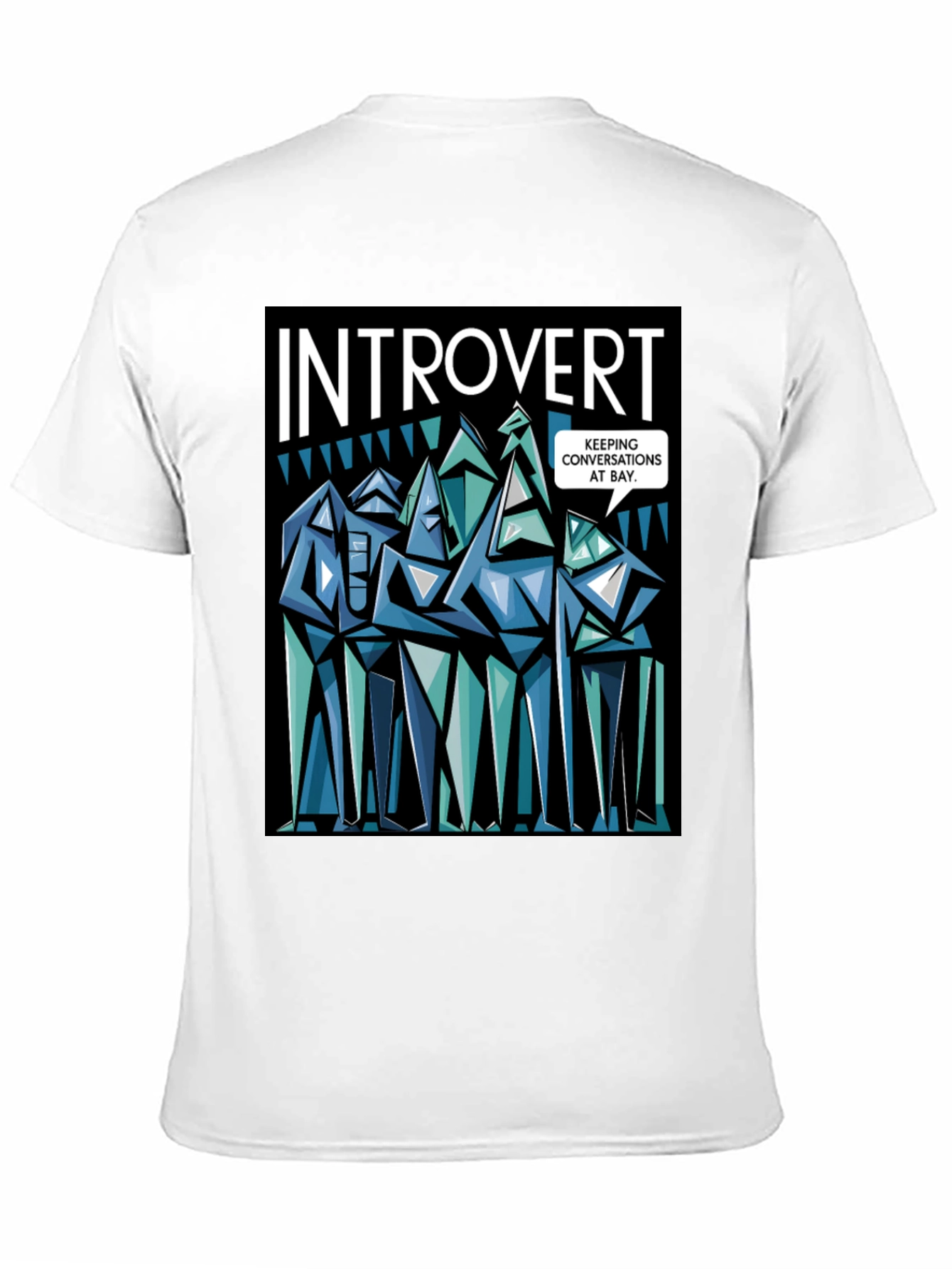 Black Introvert Graphic Novelty T-Shirt view 11