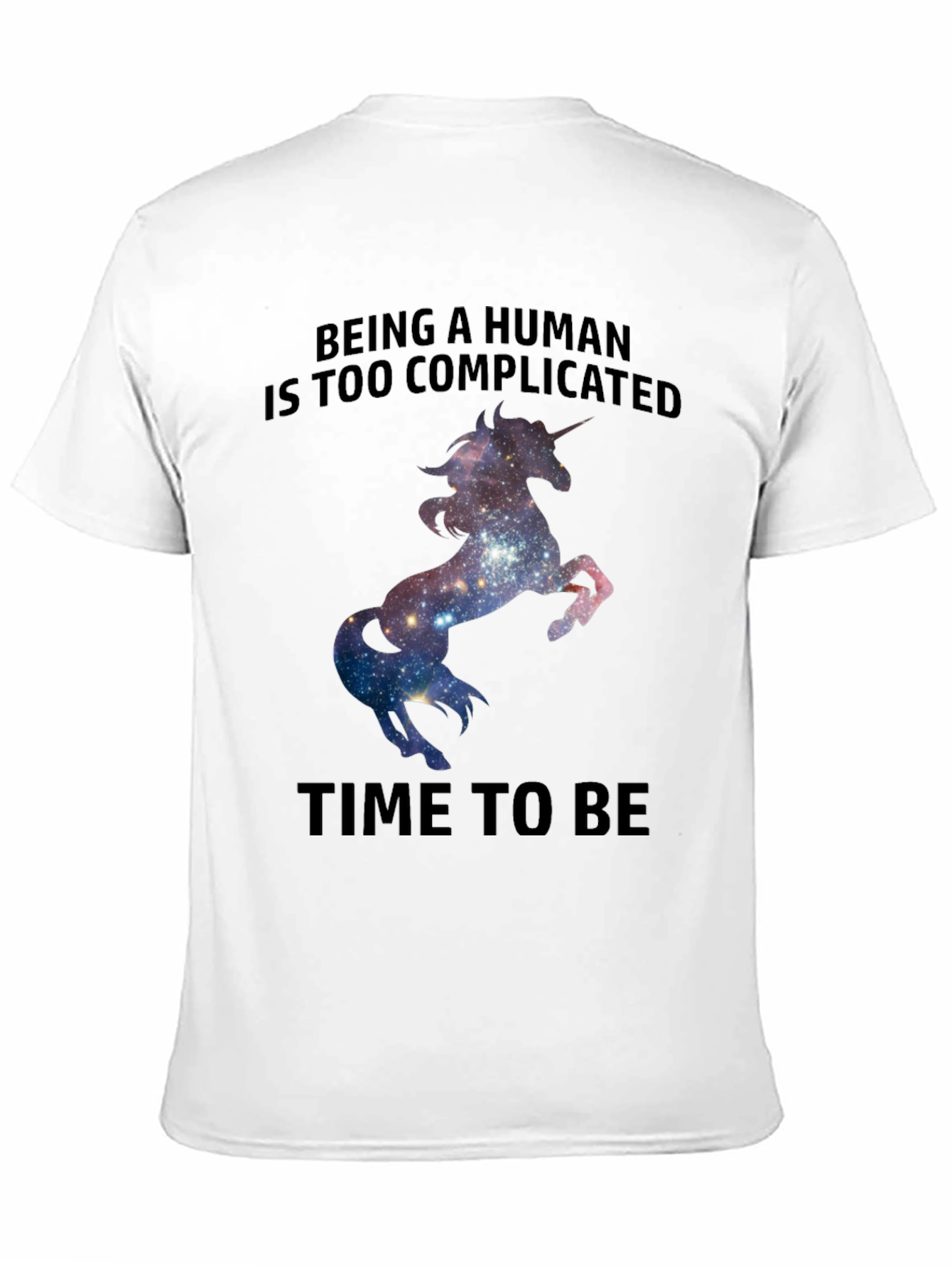 Black Unicorn Galaxy T-Shirt - Complicated Human Humor Tee view 11