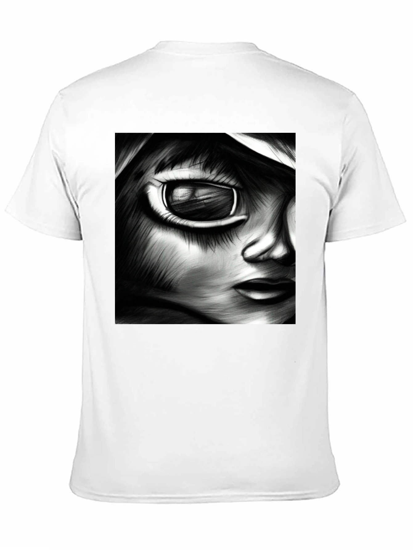 Black Monochrome Anime Art Tee view 11