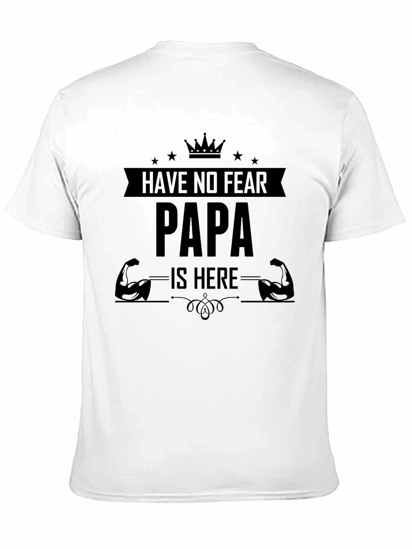 Black Have No Fear Papa Is Here Black T-Shirt view 11