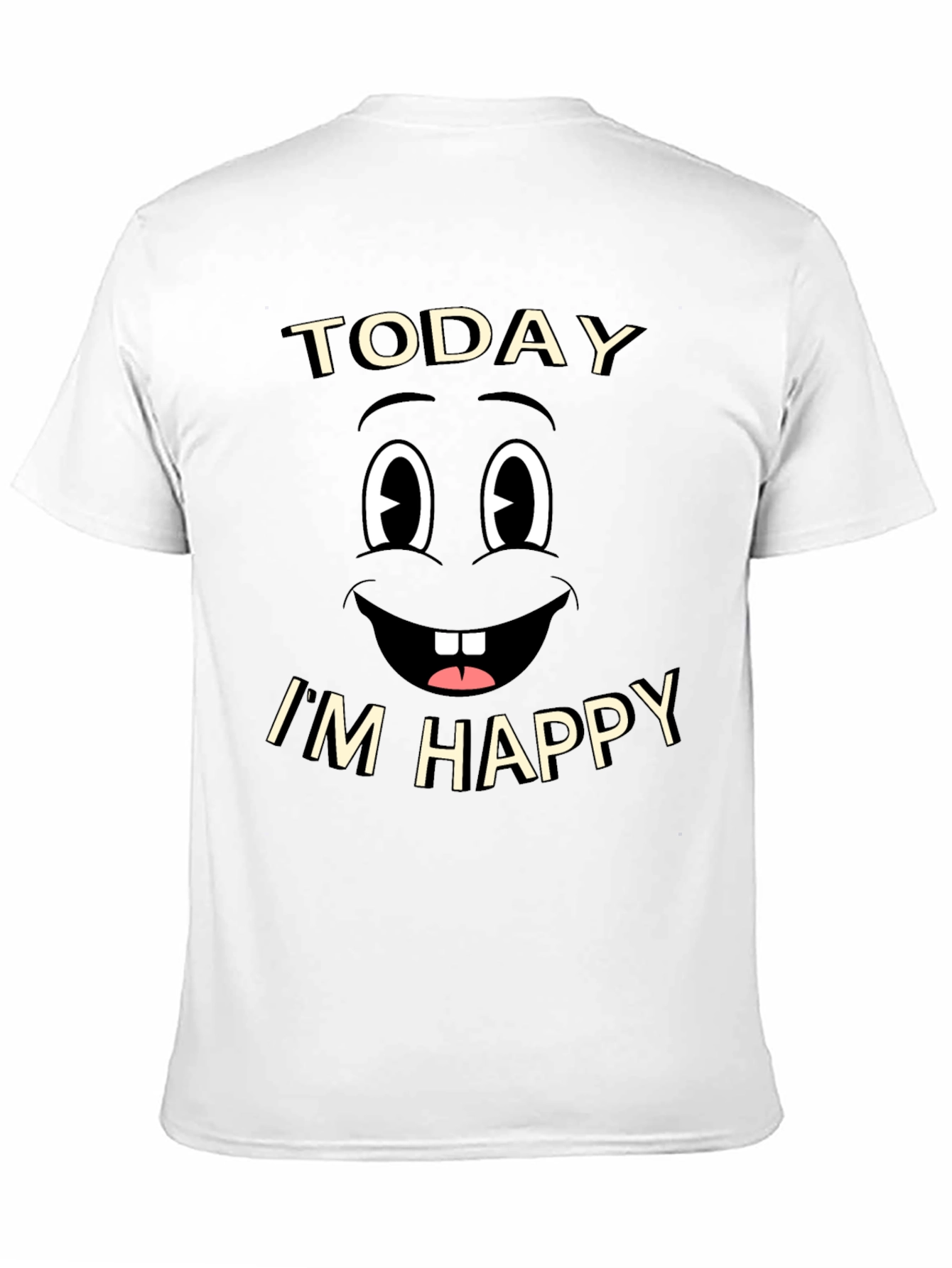 Black Happy Face Graphic Tee - Black Cotton T-Shirt view 11