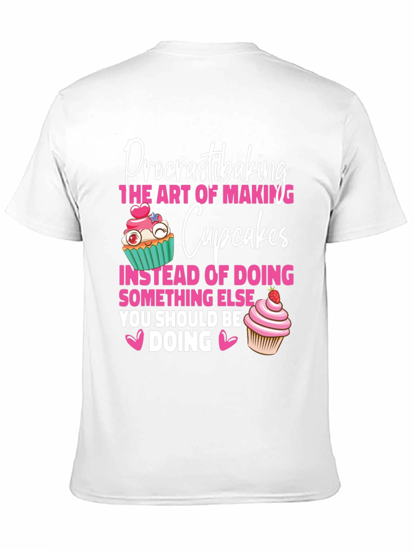Black Procrastibaking Cupcakes Graphic T-Shirt view 11