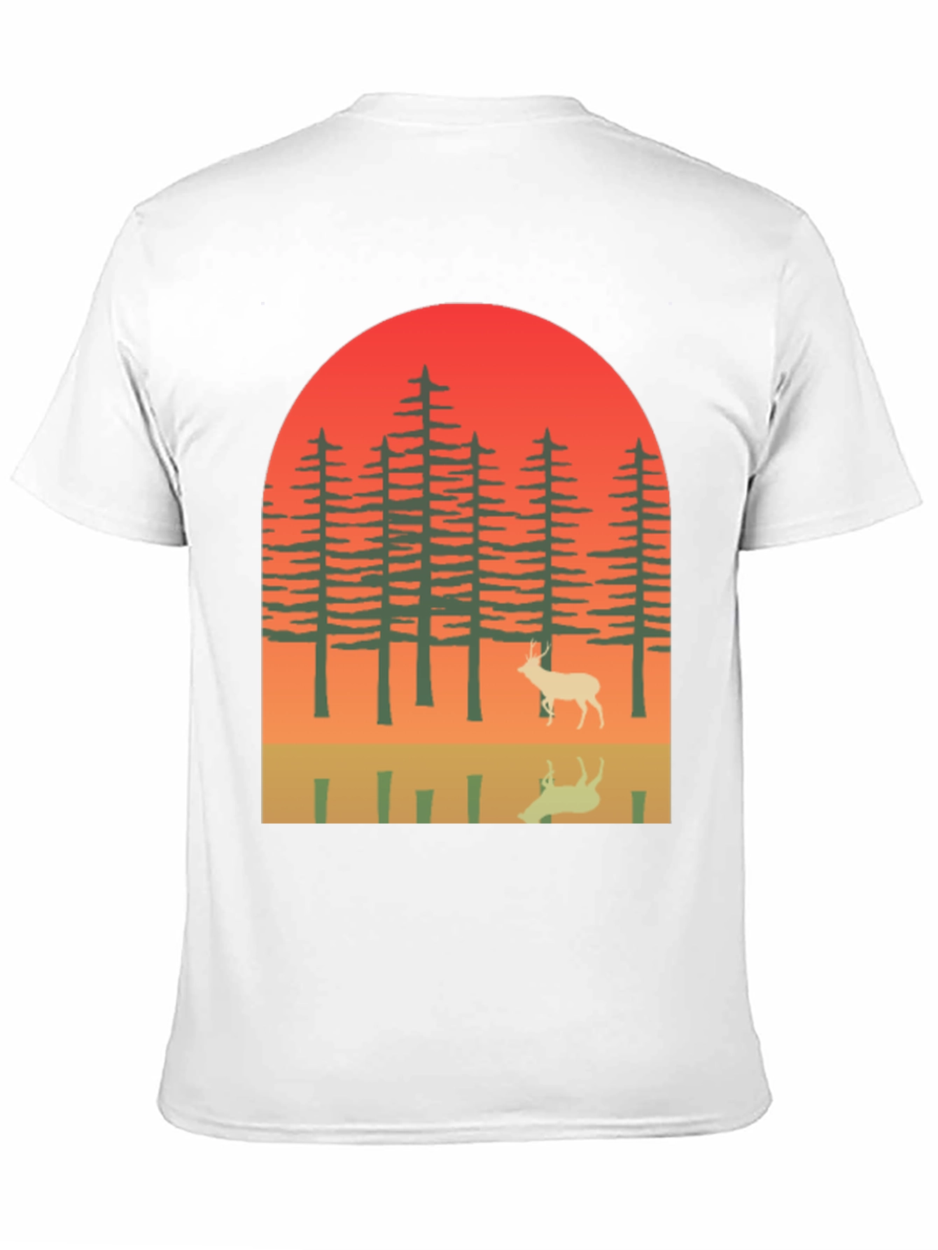 Black Retro Deer Forest Graphic Tee view 11