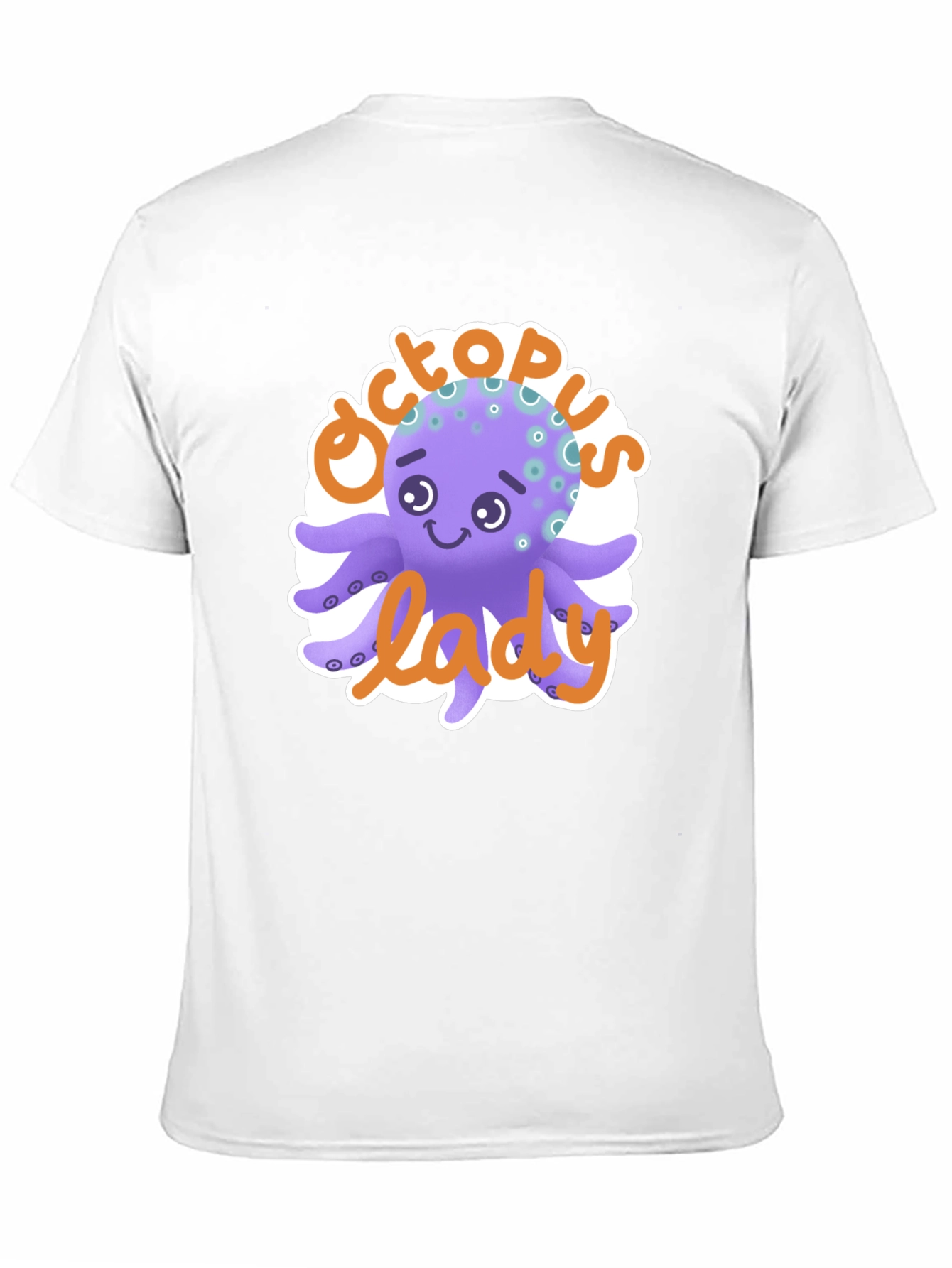 Black Octopus Lady T-Shirt - Cute Cartoon Graphic Tee view 11