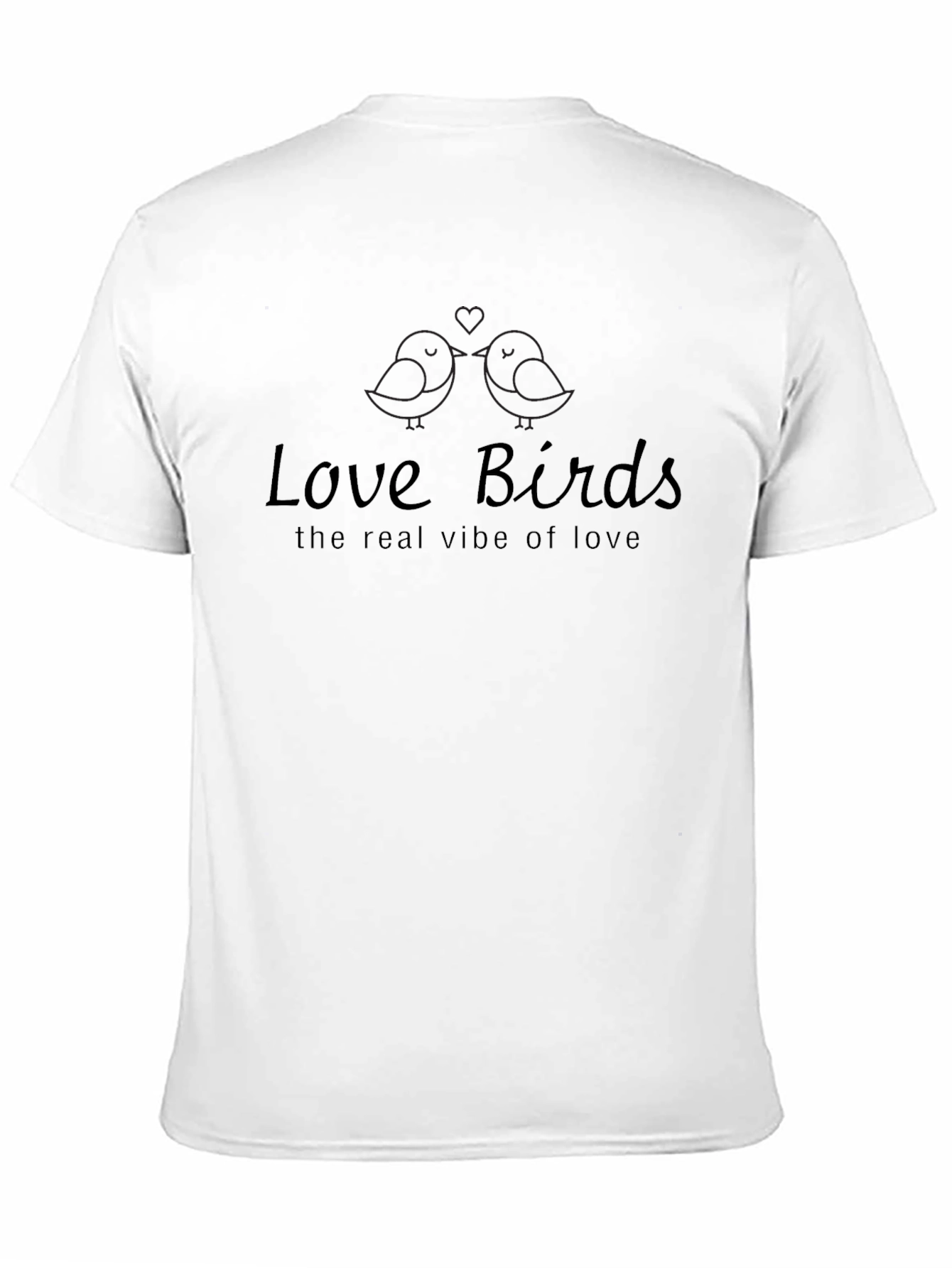 Black Love Birds Graphic Print Crew Neck T-Shirt view 11