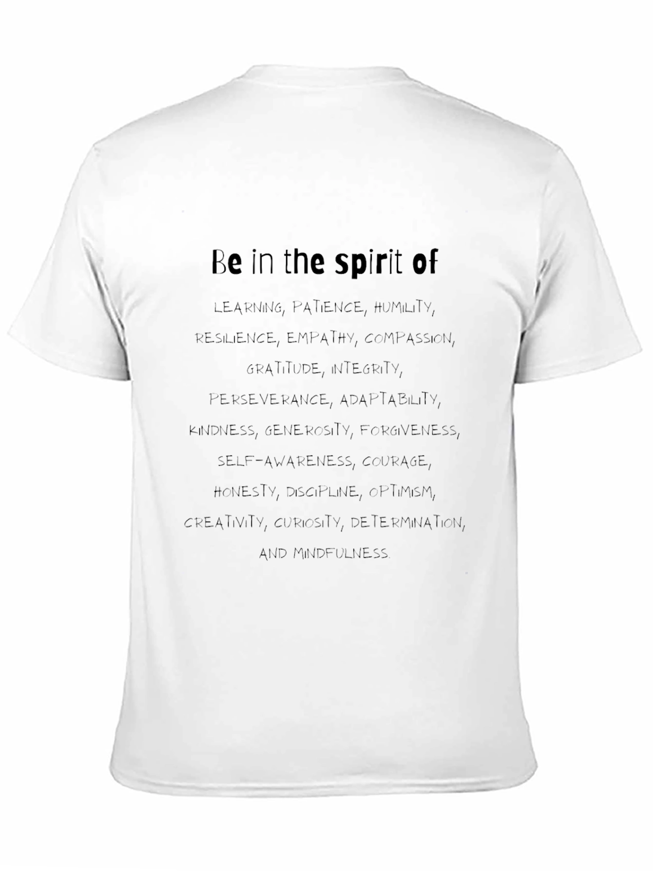 Black Spirit Of Qualities Black Graphic T-Shirt view 11