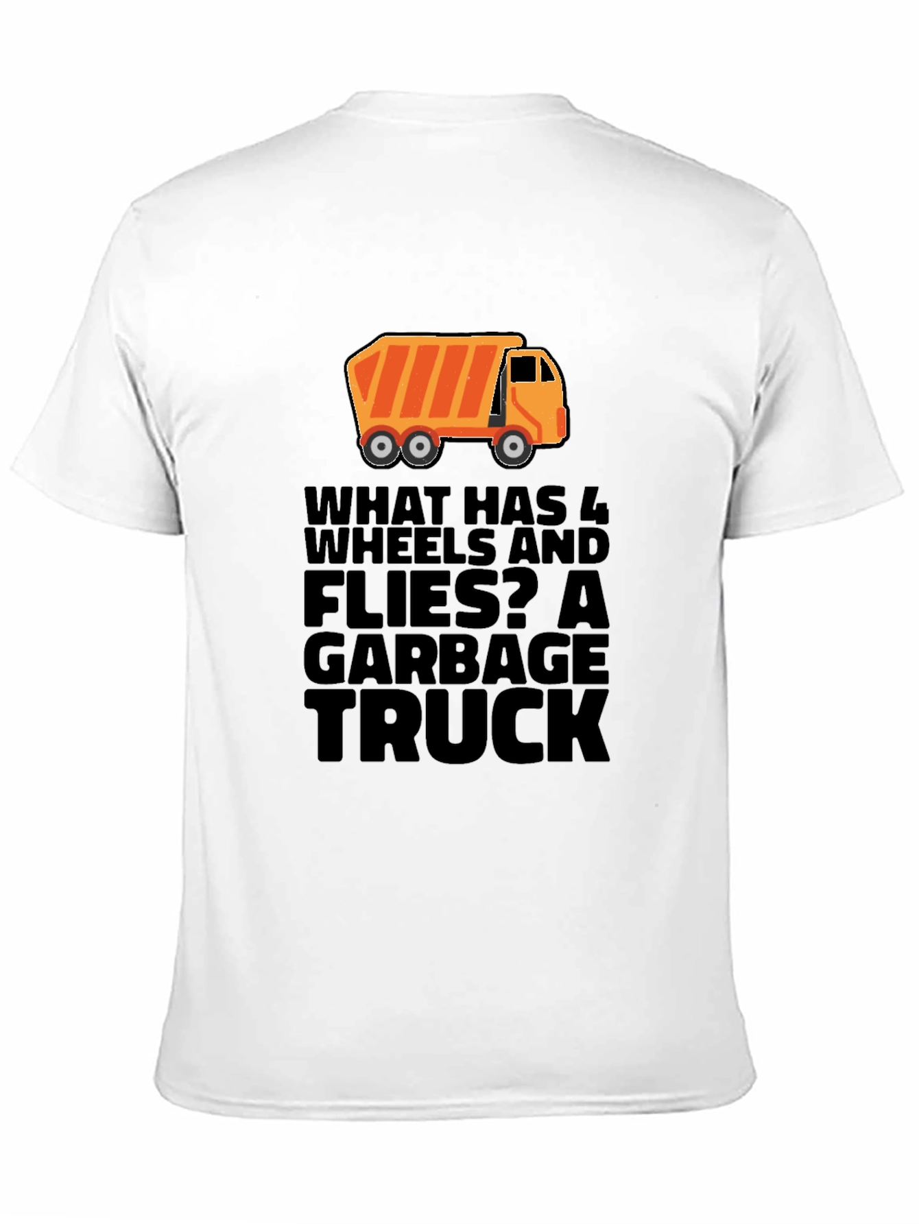 Black Garbage Truck Riddle Graphic T-Shirt - Black view 11