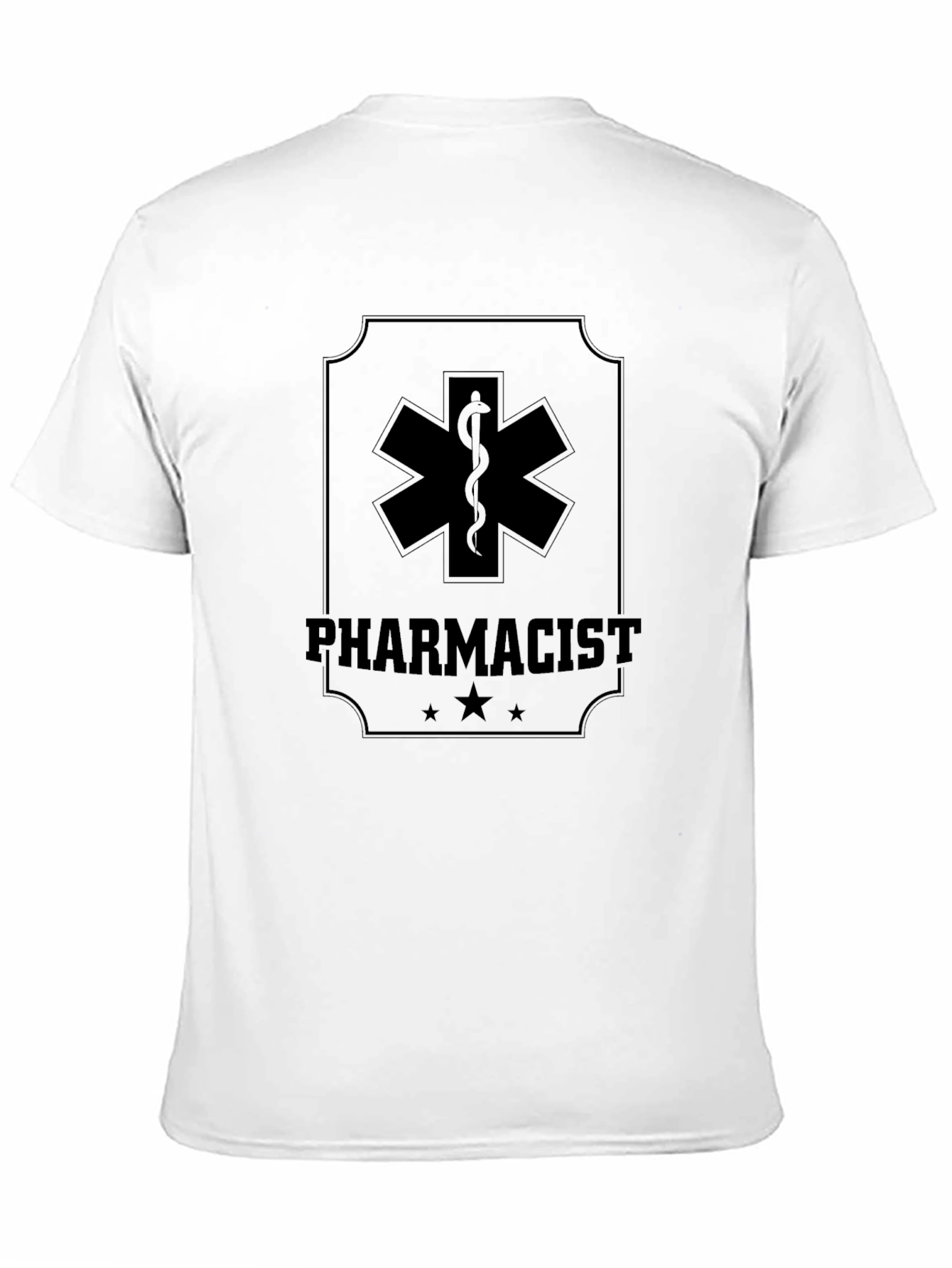 Black Pharmacist Medical Symbol Graphic Tee - Black Cotton Shirt view 11