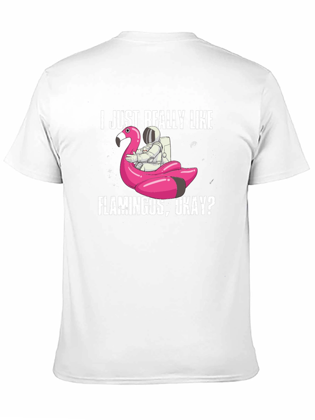Black Flamingo Astronaut T-Shirt - I Just Really Like Flamingus view 11