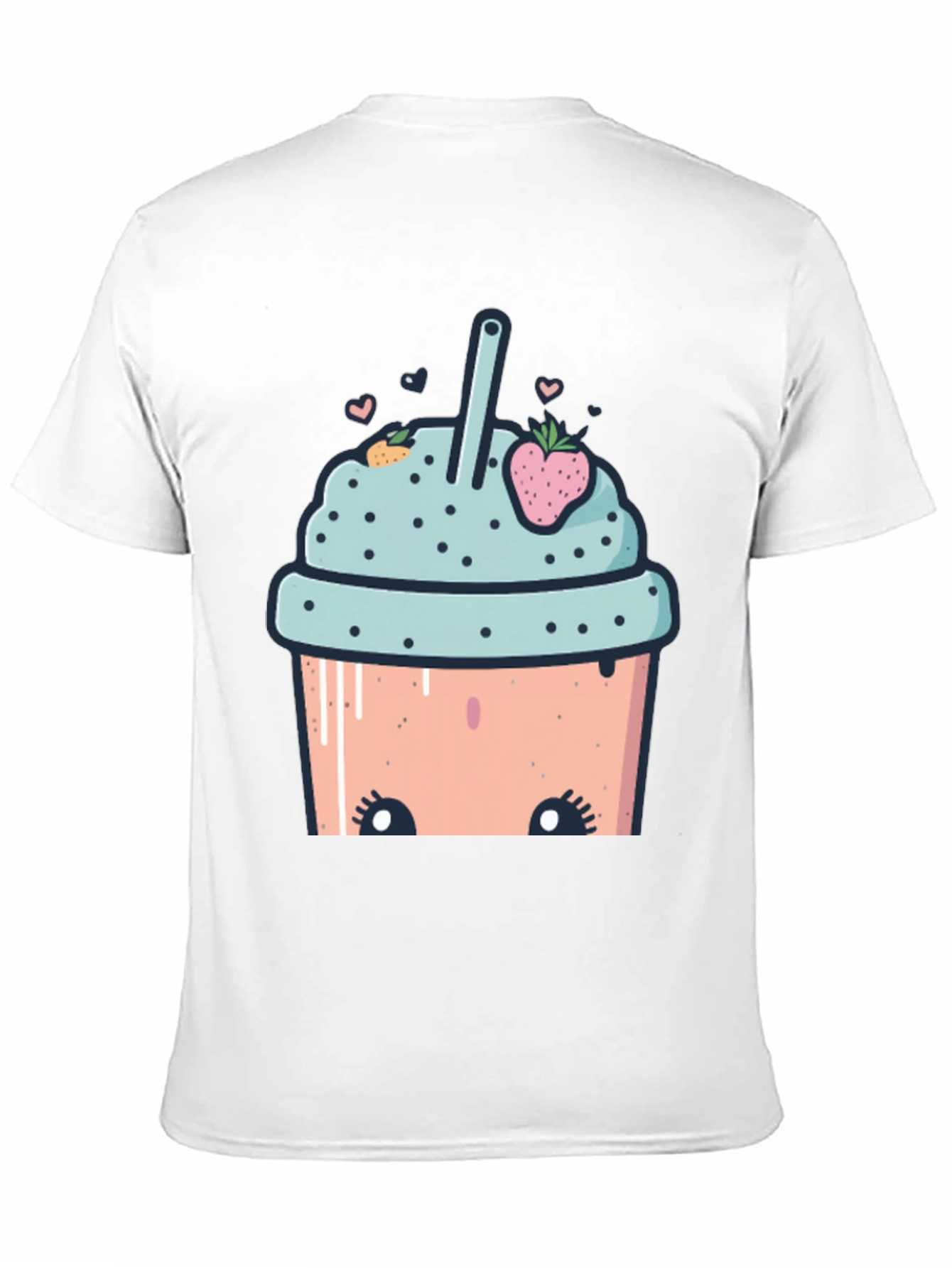 Black Cute Cartoon Smoothie T-Shirt view 11