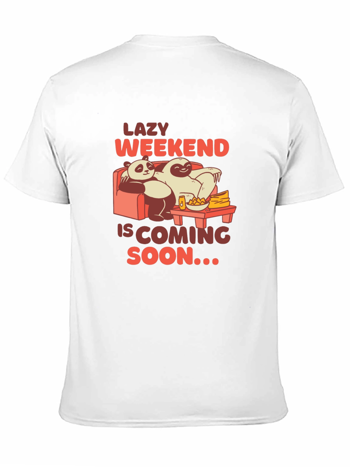 Black Lazy Weekend T-Shirt: Panda & Sloth Edition view 11