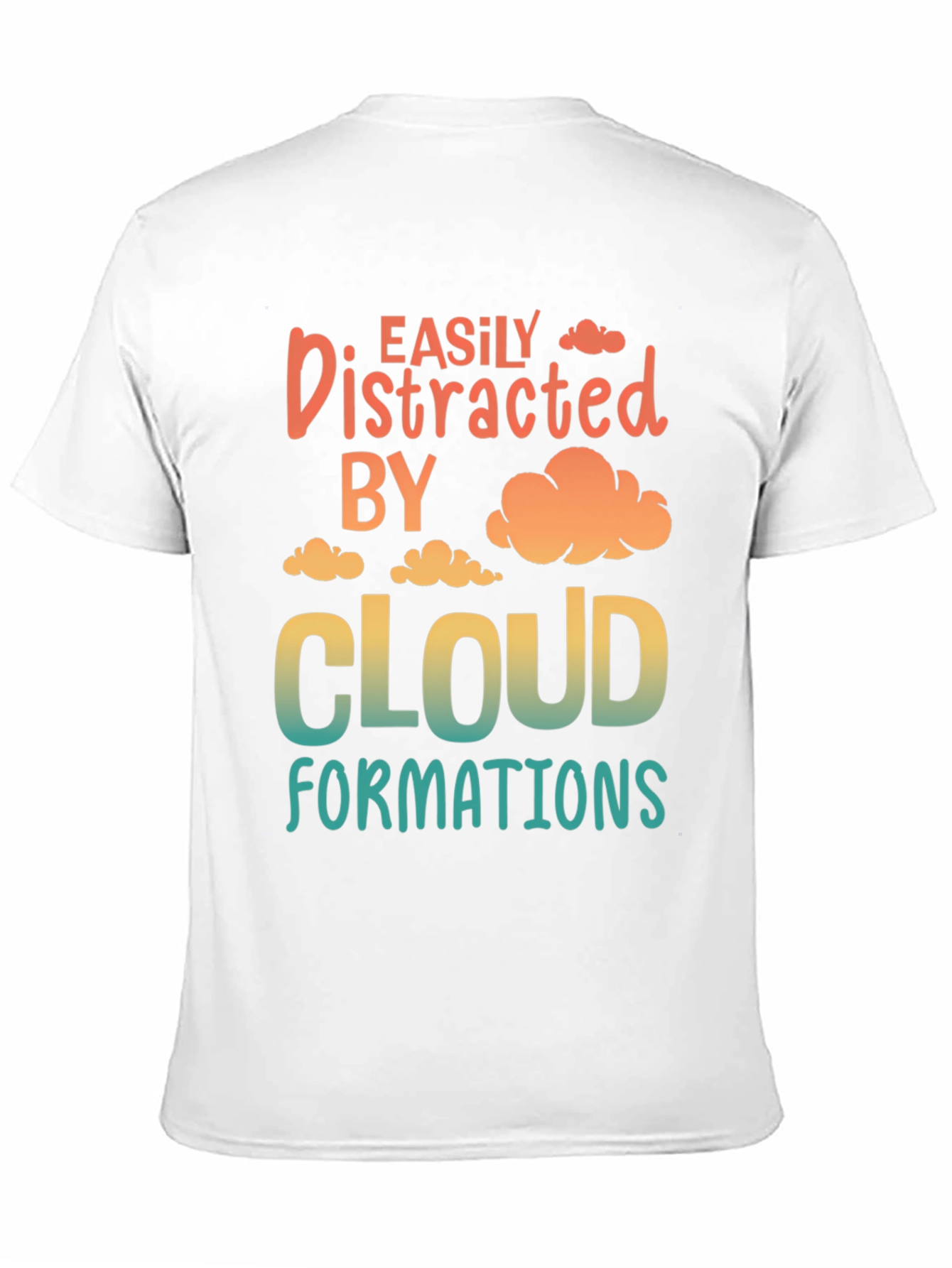 Black Easily Distracted By Cloud Formations T-Shirt view 11