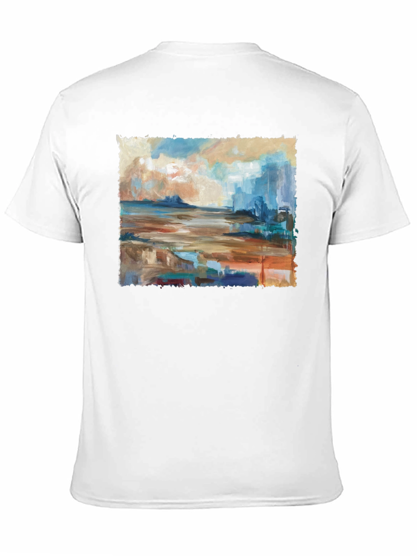 Black Abstract Seascape Graphic Tee view 11