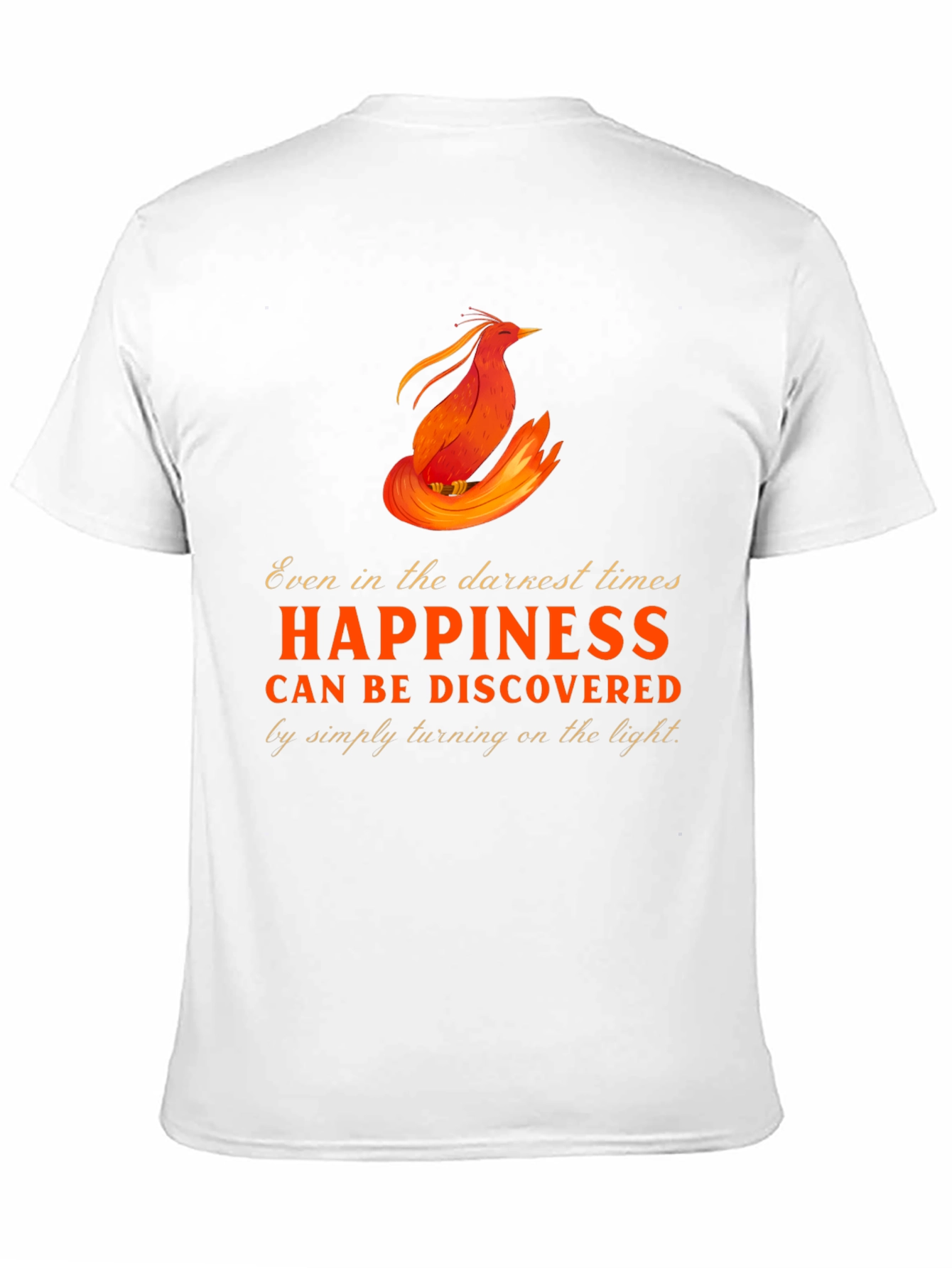 Black Phoenix Happiness Graphic T-Shirt - Inspirational Design view 11