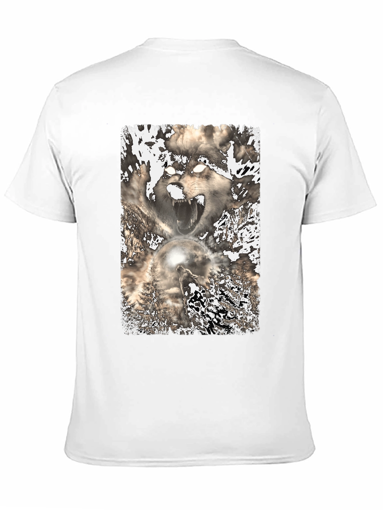 Black Wolf Graphic Print Tee - Black view 11