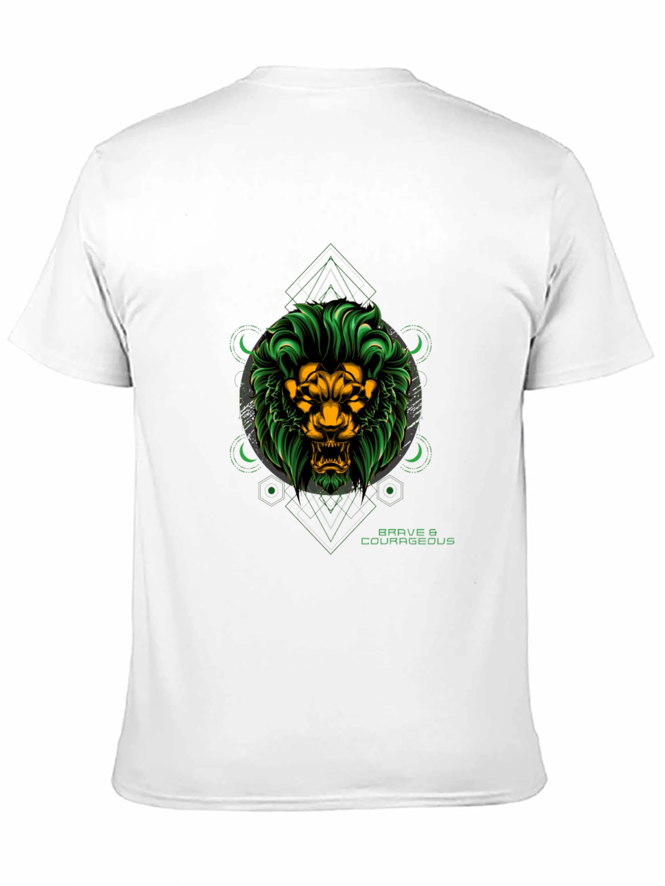 Black Brave Lion Graphic Tee - Black Cotton T-Shirt view 11